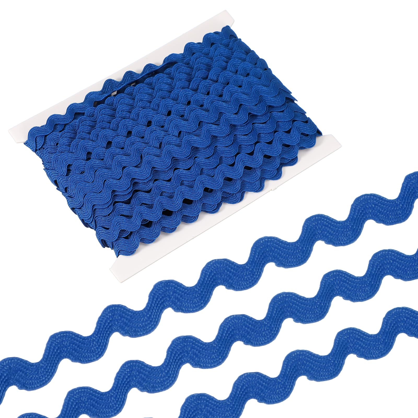 sourcing map 13 Yard Rick Rack Trim Ribbon, 5mm Wave Sewing Bending Fringe Trim Wave Ribbon Trim for Sewing DIY Clothes Wrapping Wedding Party Decoration, Blue
