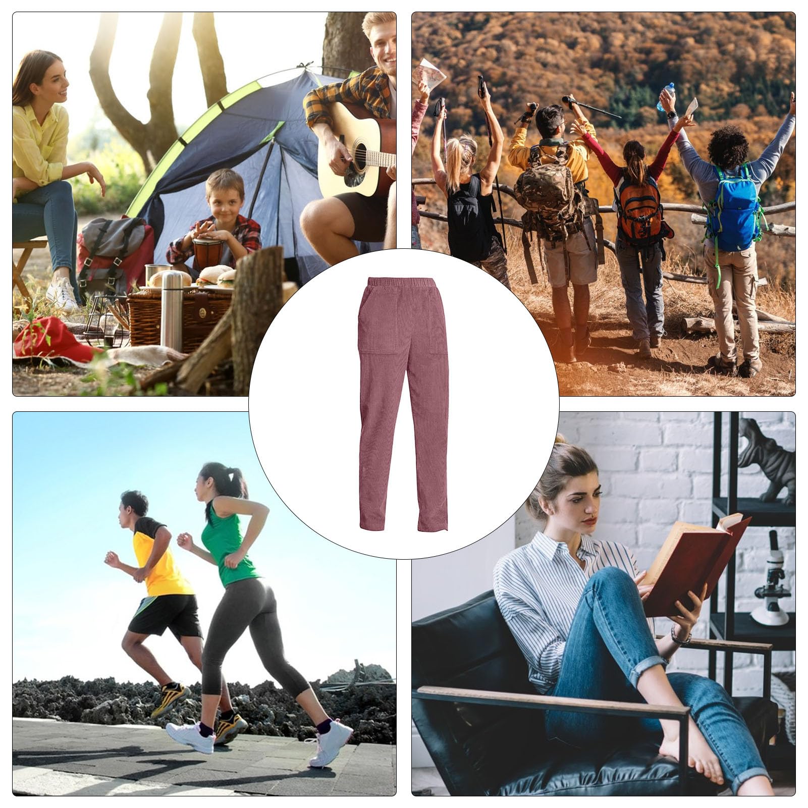 Lambo Cordhosen für Damen | Weiche Hose mit geradem Bein und Taschen - Lässige Herbsthose mit hoher Taille für Mädchen