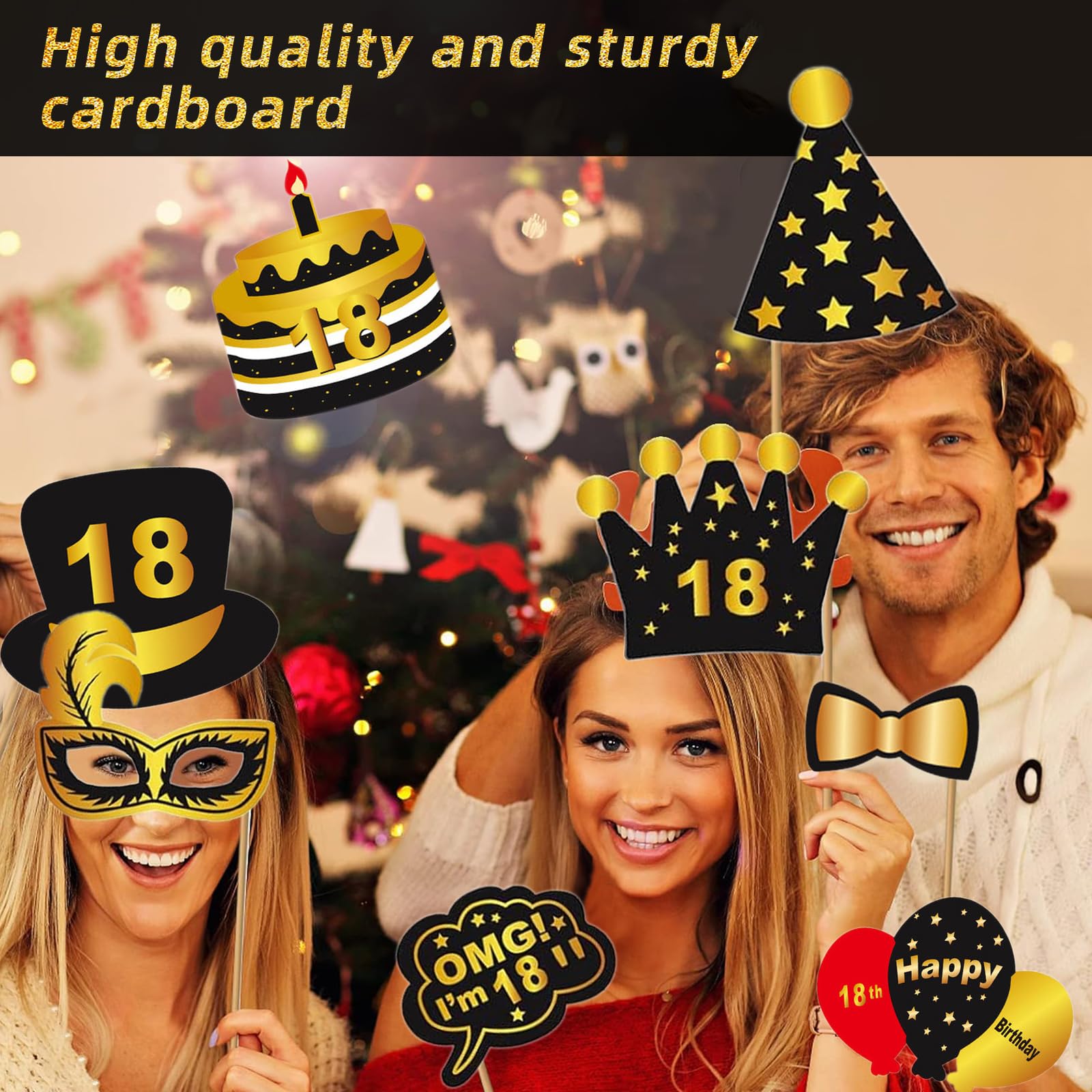 58 Accessori Per Photobooth E Feste - Set Divertente Con Baffi, Occhiali, Cappelli, Labbra - Per Matrimoni, Compleanni, Lauree, Eventi