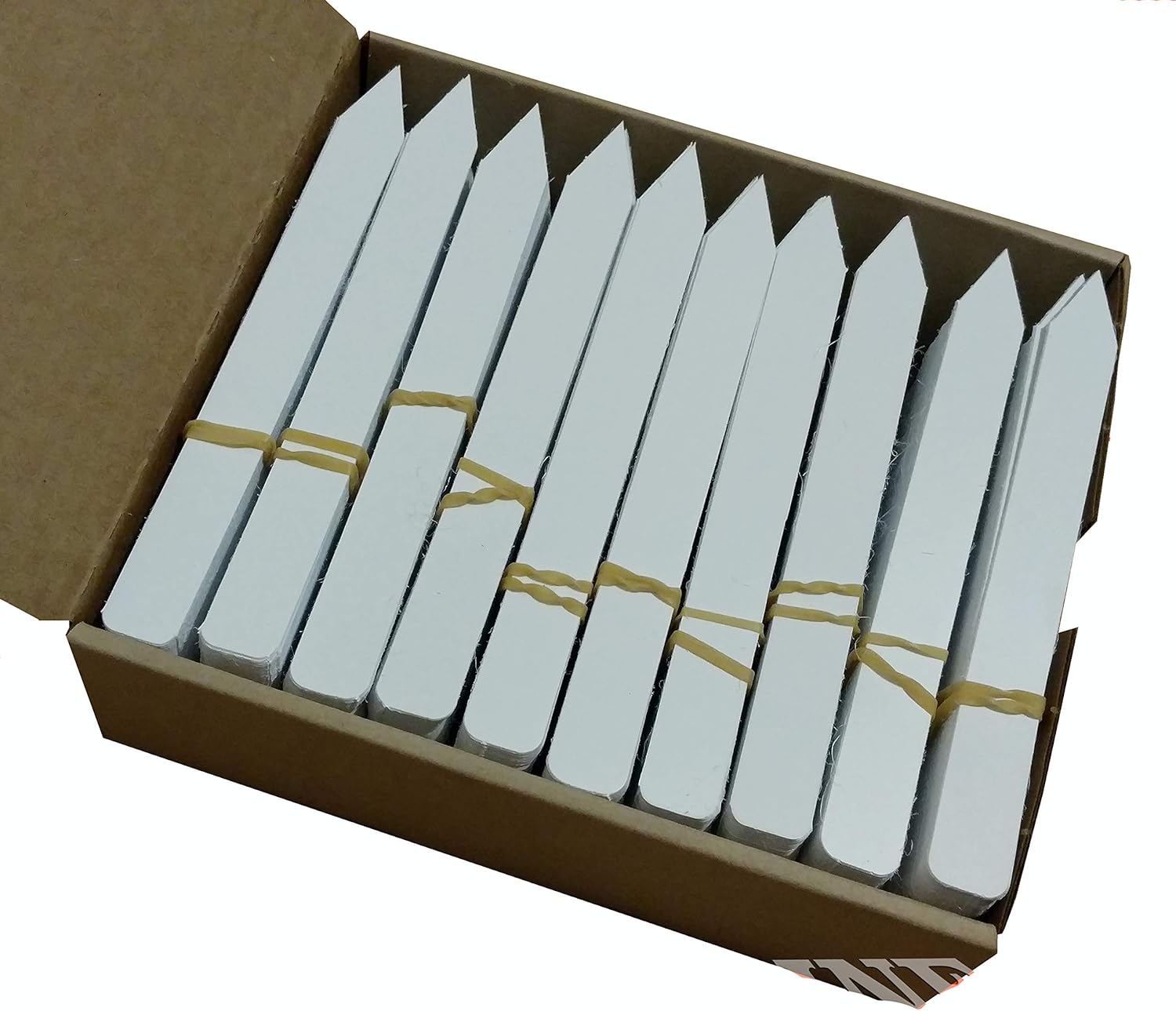 1000 6 x 5/8 White Plastic Plant Stake Labels Tags Pot Markers etiquetas by DMARKETLINE