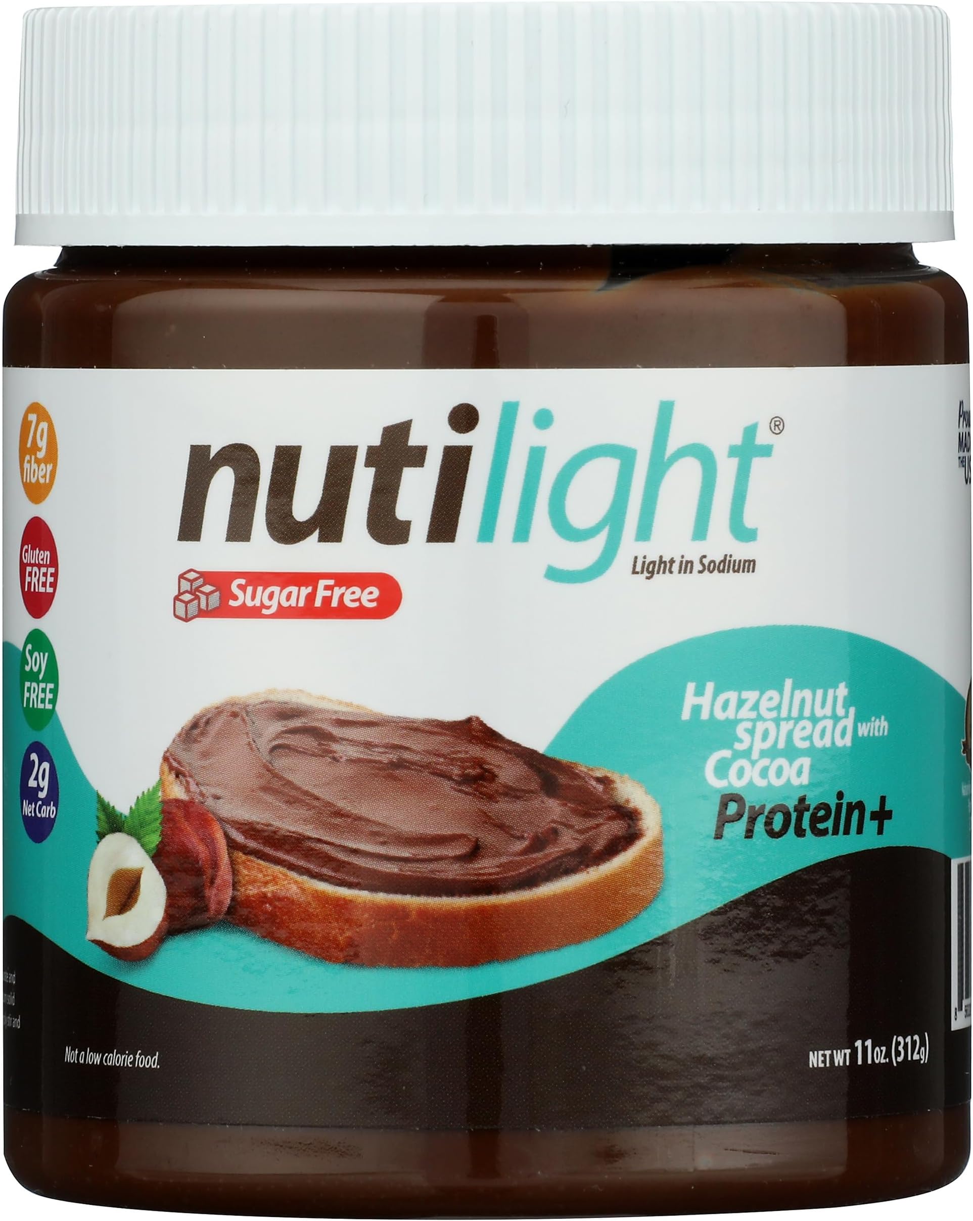Nutilight, Sugar Free/No sugar Added, Hazelnut Spread, Keto and Diabetic Friendly, Low Net Carb, Non-GMO, Naturally Sweetened with Stevia (Protein Dark Hazelnut)