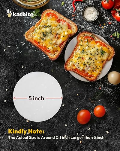 Miniatura 3 de Katbite 200 piezas de papel pergamino redondo de 5 pulgadas, extra fuerte, resistente y antiadherente para separar hamburguesas, congelar, molde