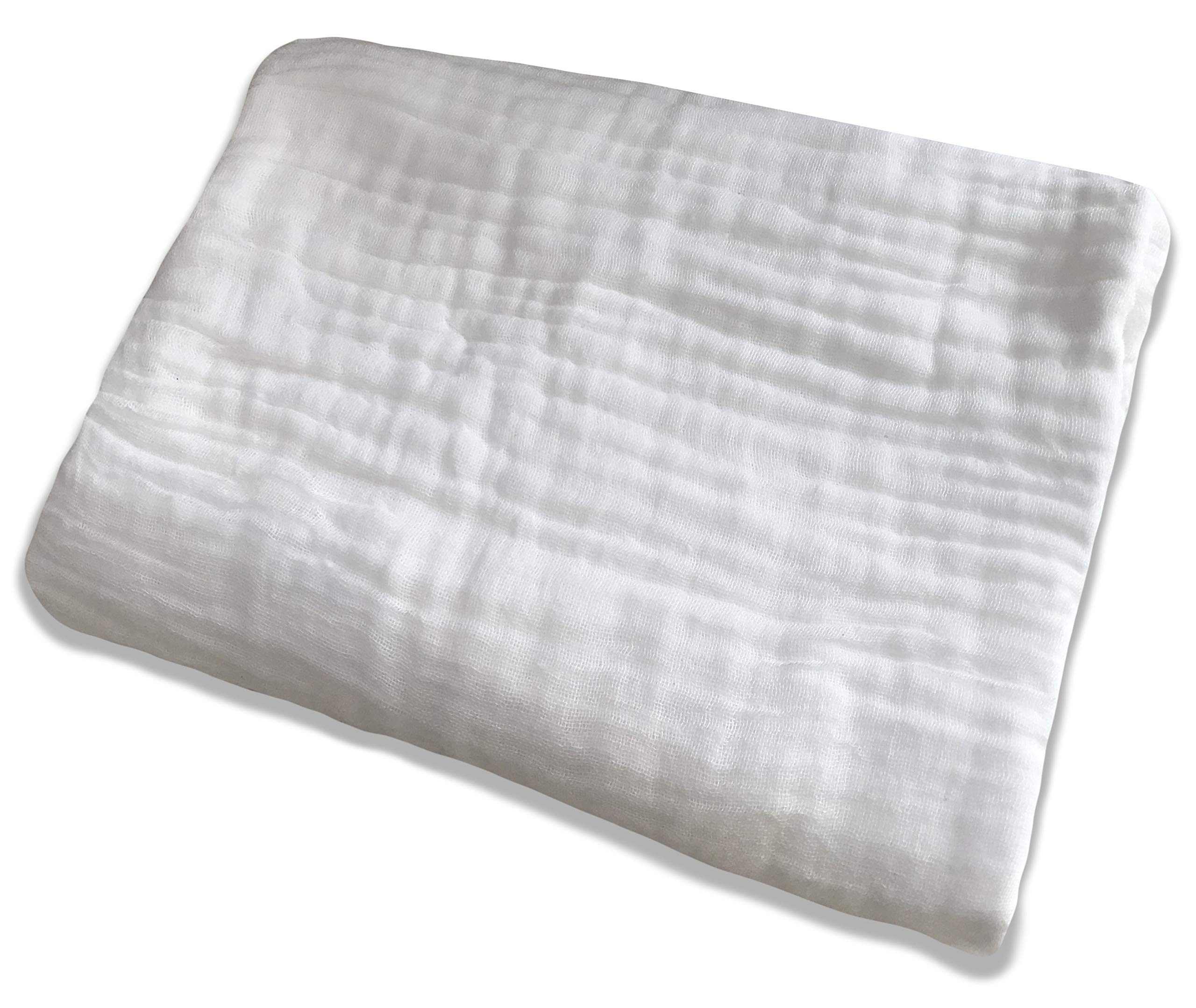 100% Medical Cotton Grade Baby Washclothes Natural Antibacterial, Baby Wipes - Water Absorbent, Super Soft Newborn Towel for Sensitive Delicate Skin, Blanket 1 Pcs - Large (Towel 1 Pcs, White)