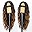 AISI HAIR Long Wavy Brown with Blonde Highlight Lace Hairline Wigs for Women, Middle Part Synthetic Heat Resistant Wig for Daily Party-26 Inch