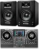 Numark Mixstream Pro Go DJ Controller and M-AUDIO BX4 Pair Studio Monitors for Studio Recording, Music Production, Podcasting, Streaming