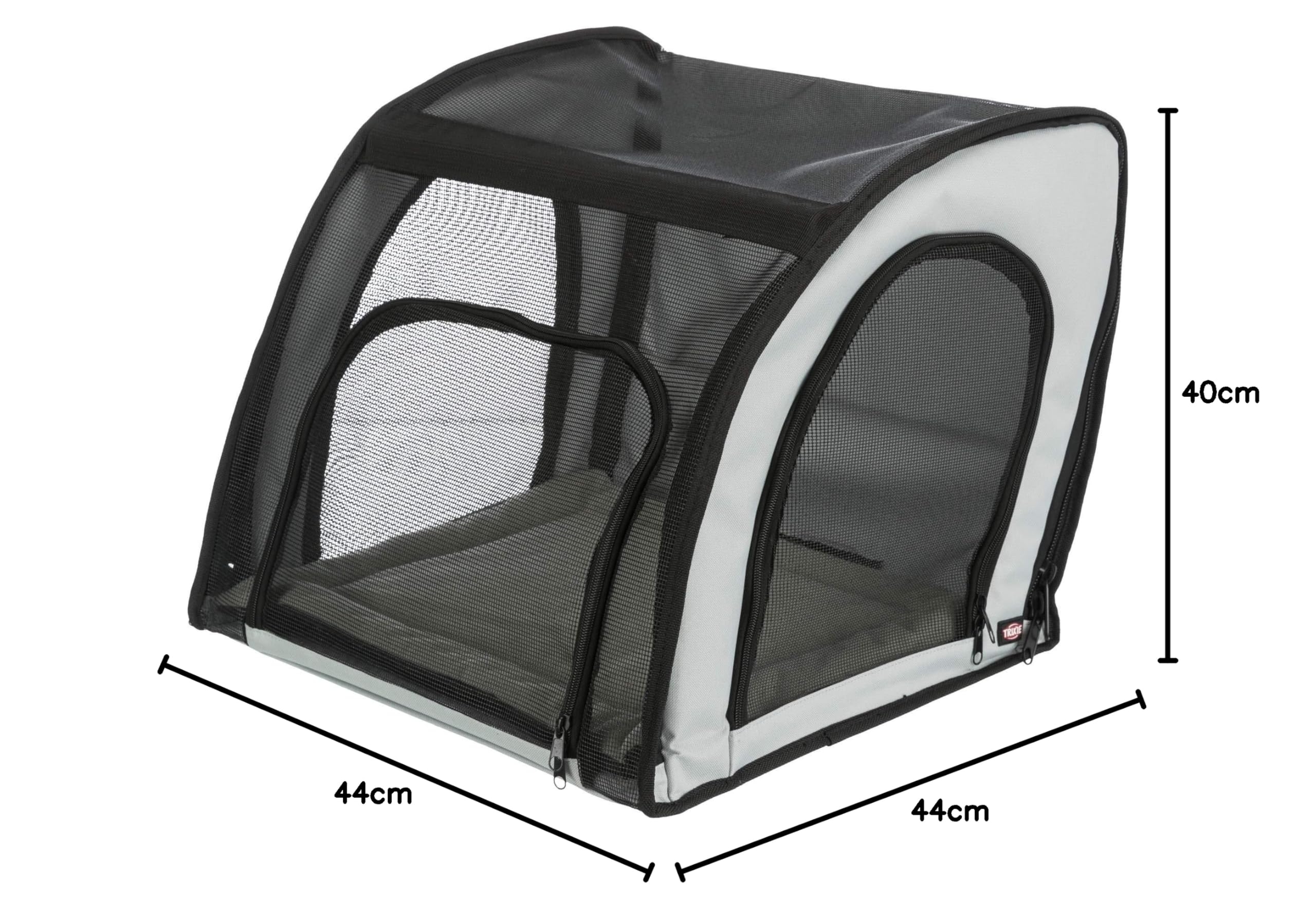 Trixie - Asiento para Coche 44 × 37 × 40 cm, Gris Negro, Funda Protectora para Perros, Fácil de Instalar, Comodidad y Seguridad en Viajes en Coche