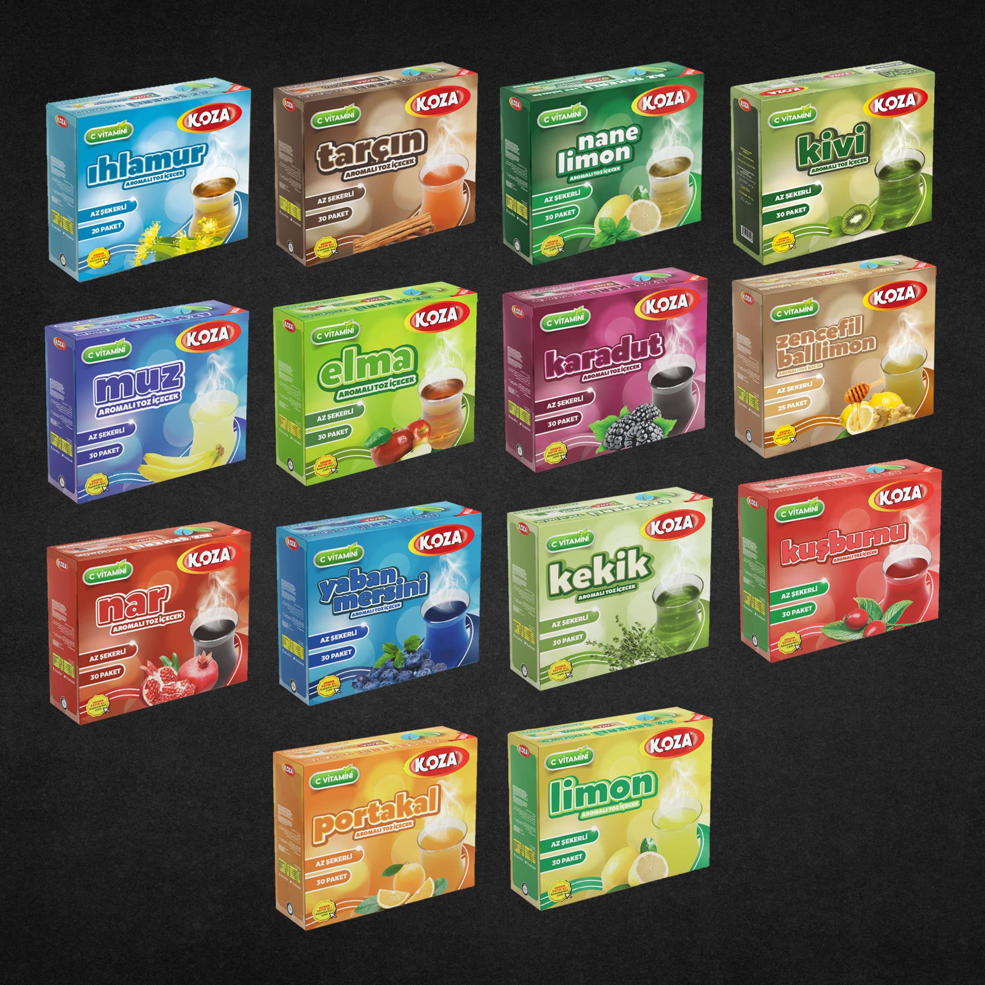 KOZA Kiwi Instant Drink Powder 300gr | Turecka herbata gorąca lub zimna | Lodowa herbata owocowo-okruchowa | Caye