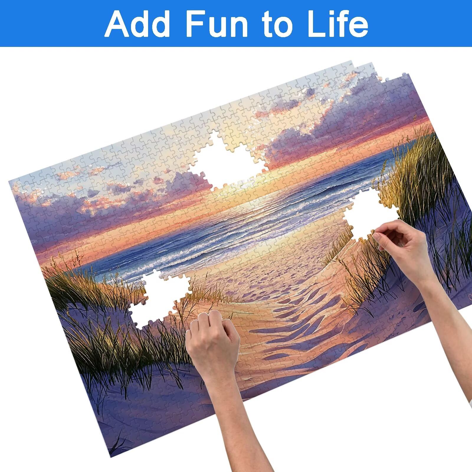 Puzzle 6000 Pezzi Spiaggia, Puzzle Paesaggio 6000 Pezzi Arte per Adulti e Bambini, Misura: 179.5x105.5 cm, Puzzles Legno per Adulti con Squisita Scatola di Imballaggio, per Regalo Donna e Uomo, -8855