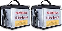 Vista 10 de Tenergy Paquete de 2 bolsas Lipo ignífugas, bolsas de batería para carga y almacenamiento, 5.5 x 3.5 x 2 pulgadas cada una