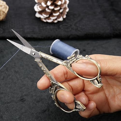 Miniatura 3 de Tijeras de bordado pequeñas con cubierta, asas bonitas y cómodas con puntas resistentes y afiladas para un corte preciso, costura y kit de