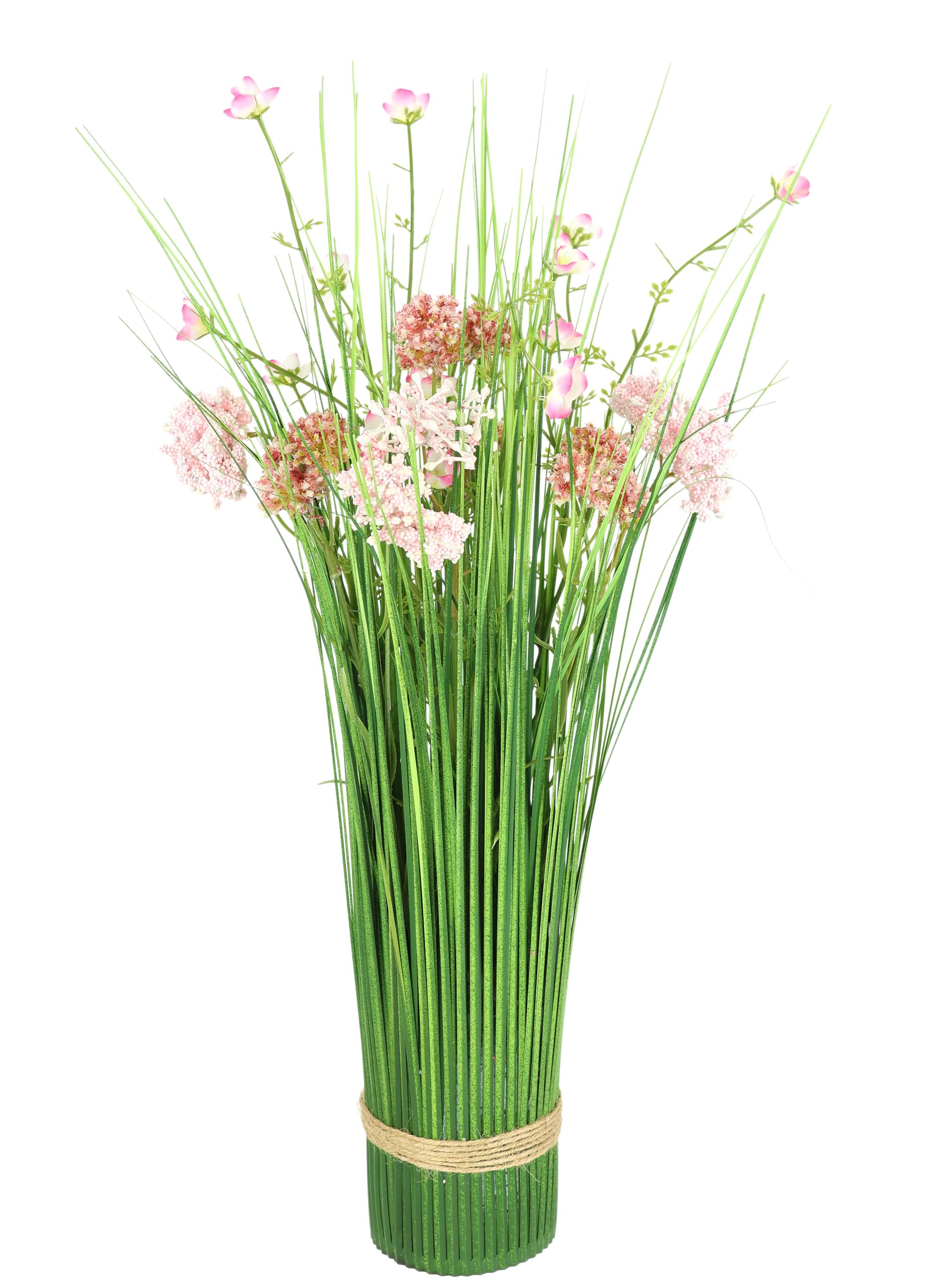Künstlicher Grasbund Deko mit Blüten, Ziergras Rosa,…