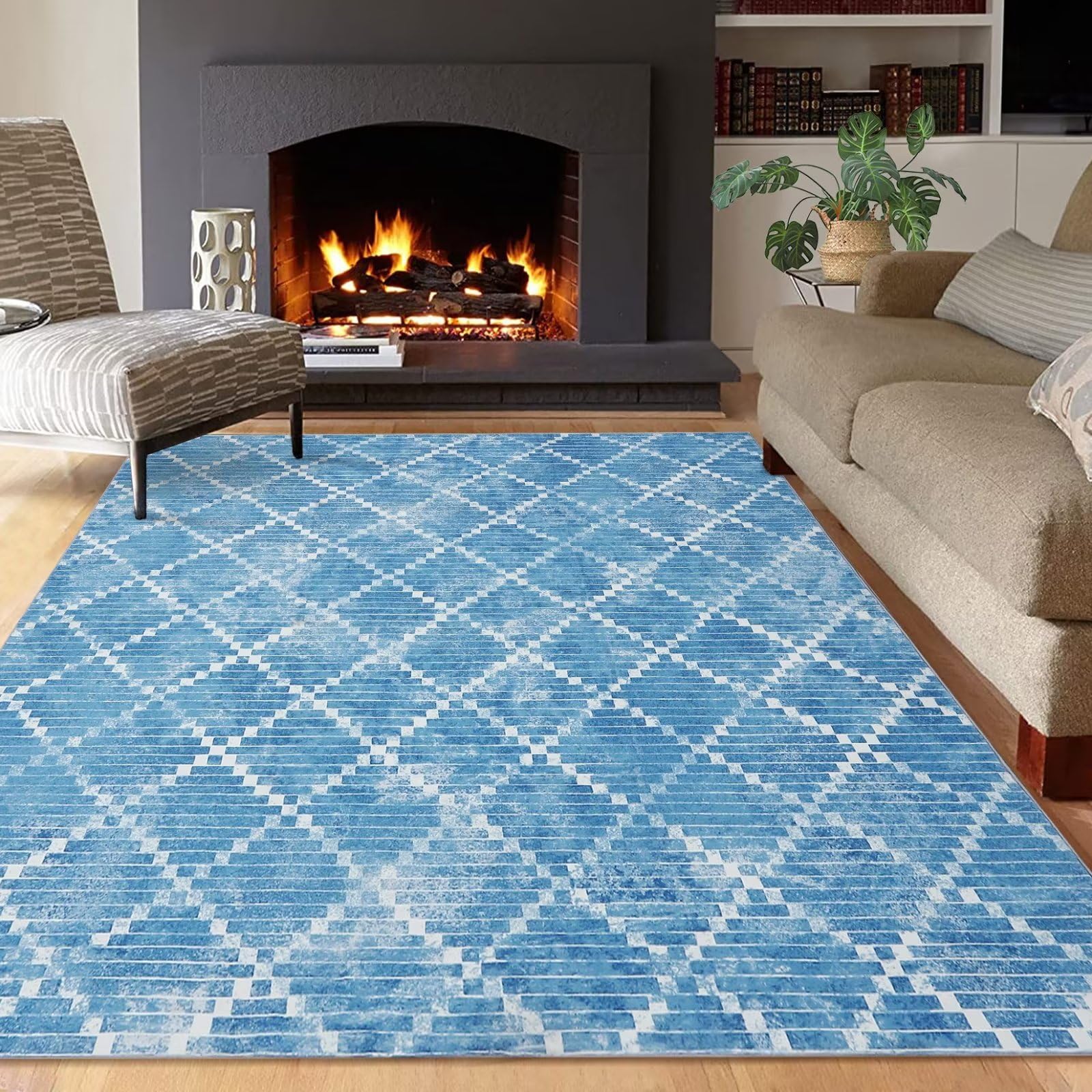 GlowSol Marokkanischer Läufer-Teppich – 60x150 Cm, Hellgrau, Geometrisch, Waschbar & Rutschfest