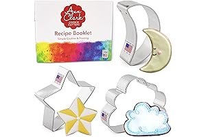 Celestial Cookie Cutters 3-Pc. Set Made in USA by Ann Clark, Star, Moon, Cloud