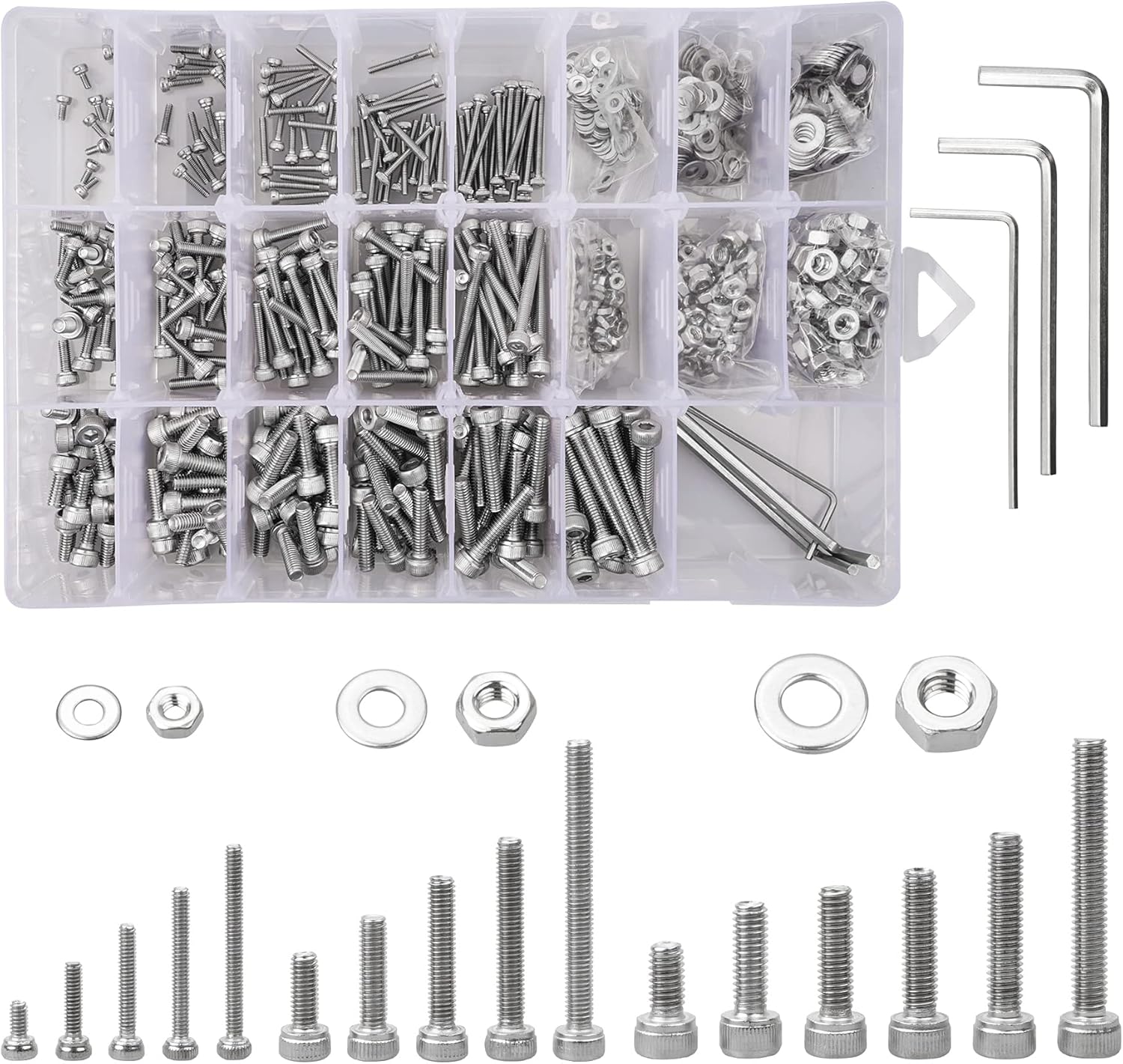 960Pcs 304 Stainless Steel Hex Socket Head Cap Screws Assortment M2 M3