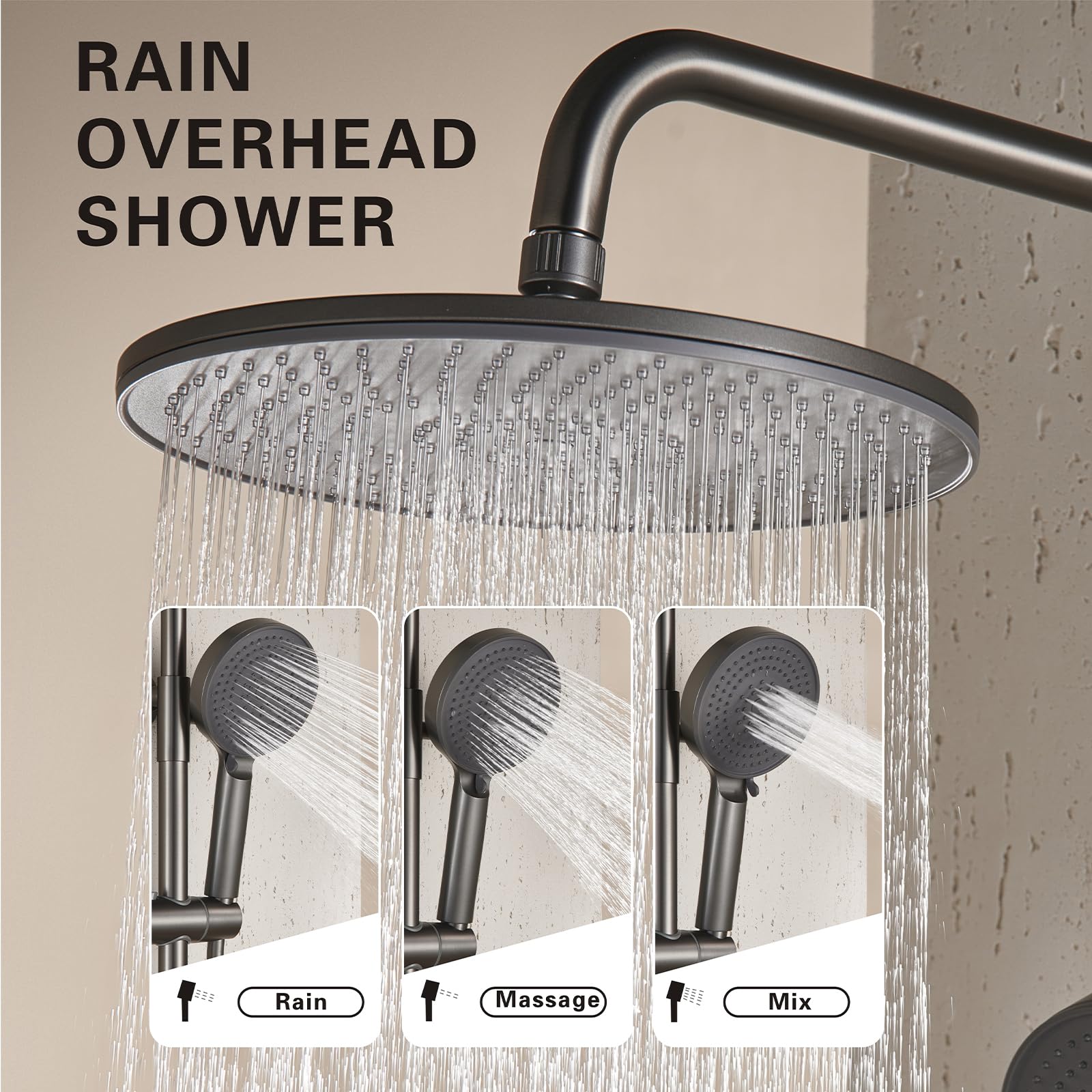 Luxury Thermostat Smart Shower Set Digital Bathtub Shower Set Multi-Functional Wall Hanging Bathroom Shower Set - Shower Set, Sanitary Ware