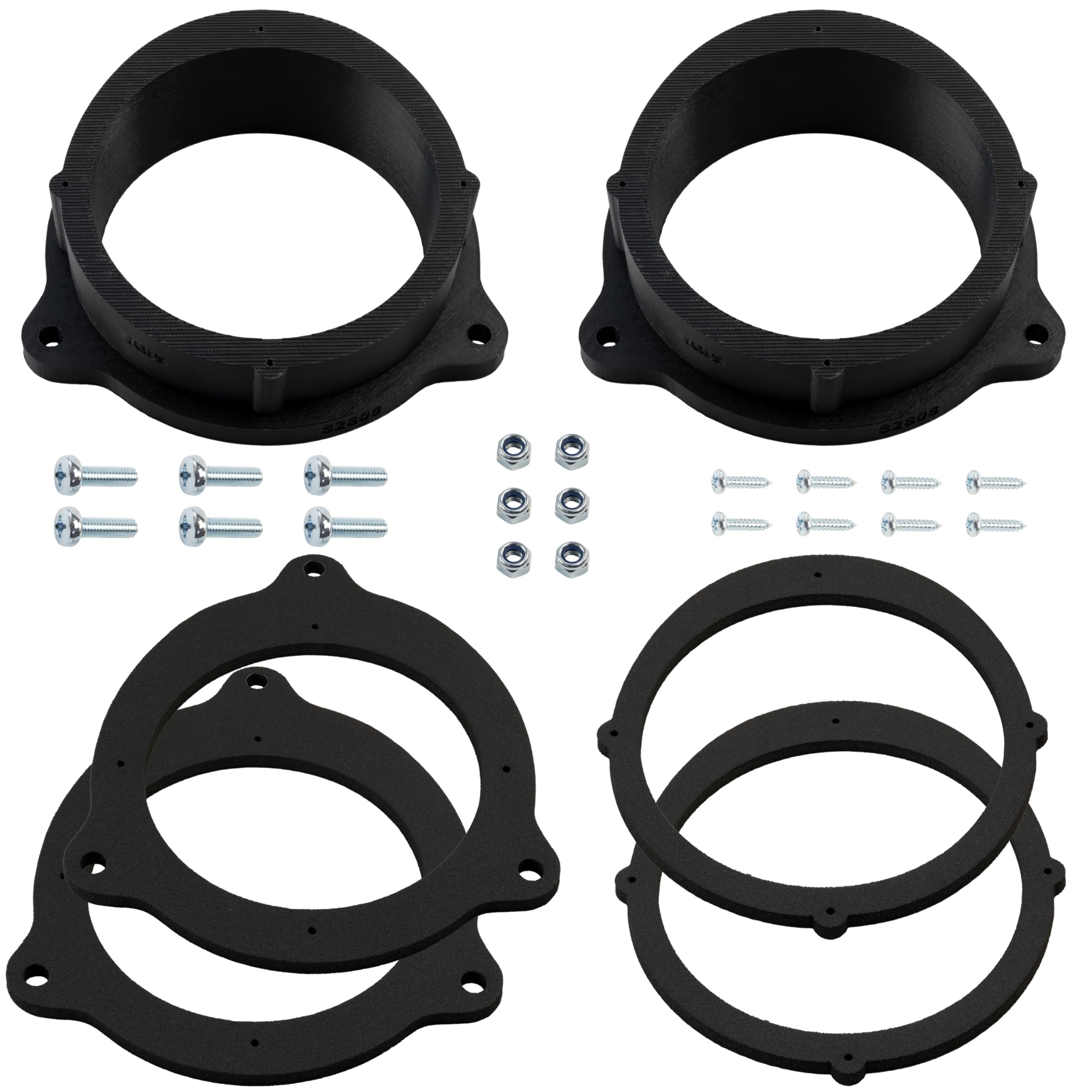 AERZETIX Kit de 2 adaptateurs de Haut-parleurs Ø130 mm Compatible avec Mercedes Citan I pre-Facelift/Renault Kangoo II pre-Facelift