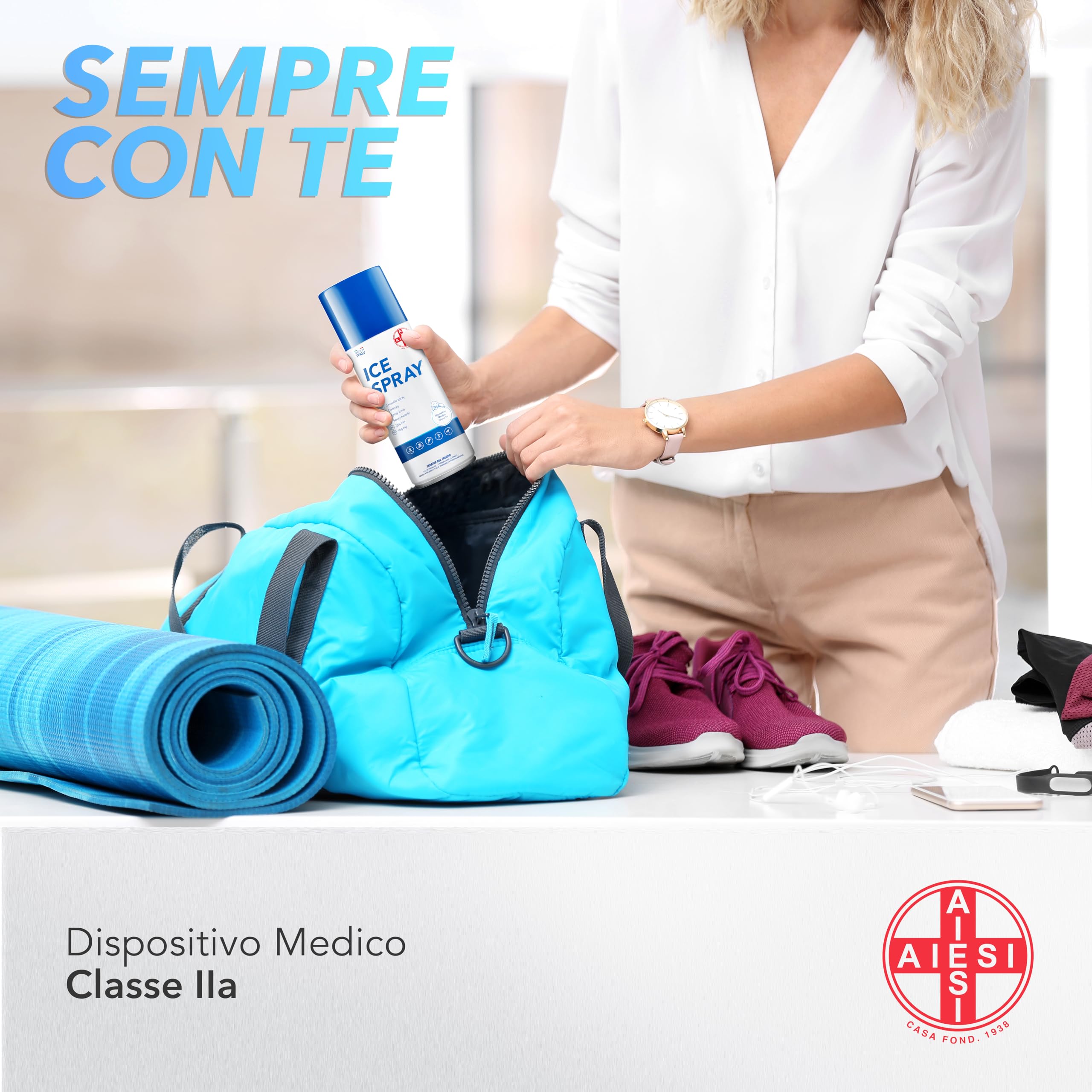 AIESI® Hielo Spray instantáneo con MENTOL lata de 400 ml ICE SPRAY, Made in Italy