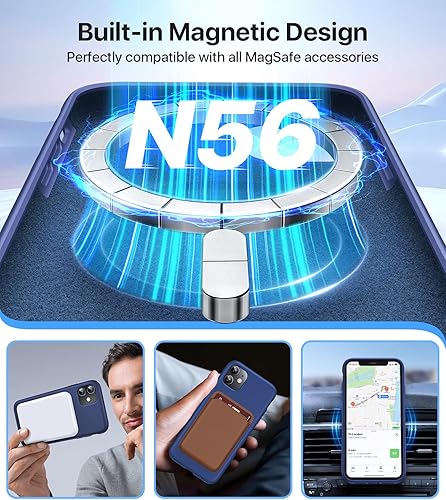 Miniatura 3 de Funda para iPhone 11, compatible con MagSafe, silicona líquida, tacto agradable a la piel, forro de microfibra suave, protección militar de 12 pies,