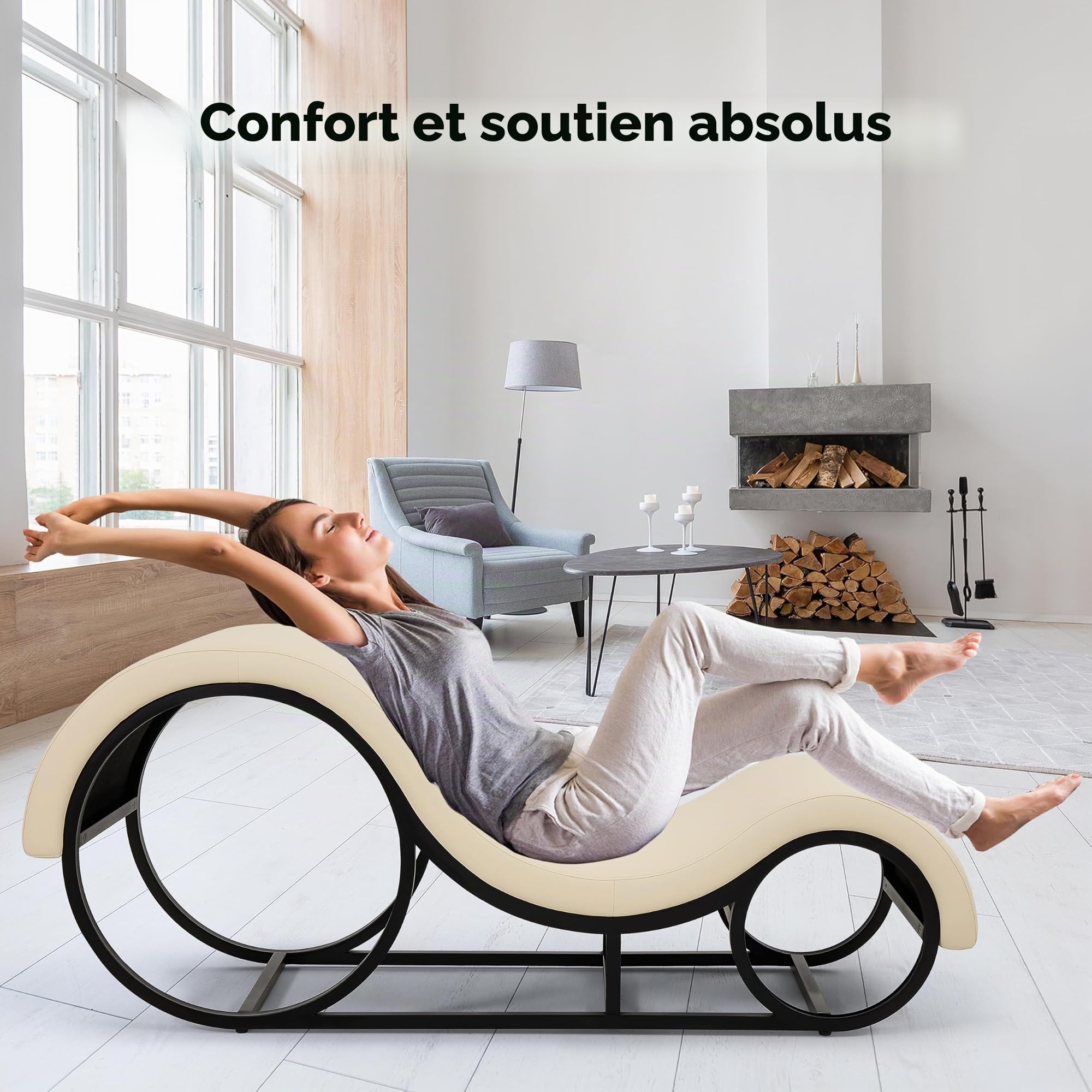 Méridienne Fauteuil Tantrique Lit Canapé Relax Yoga Sexe Oreiller Coussin Lombaire Position Jouet Sexuelle Adulte Couple Multifonctionnel Chaise en PU Cuir avec Cadre en métal Largeur 50 cm