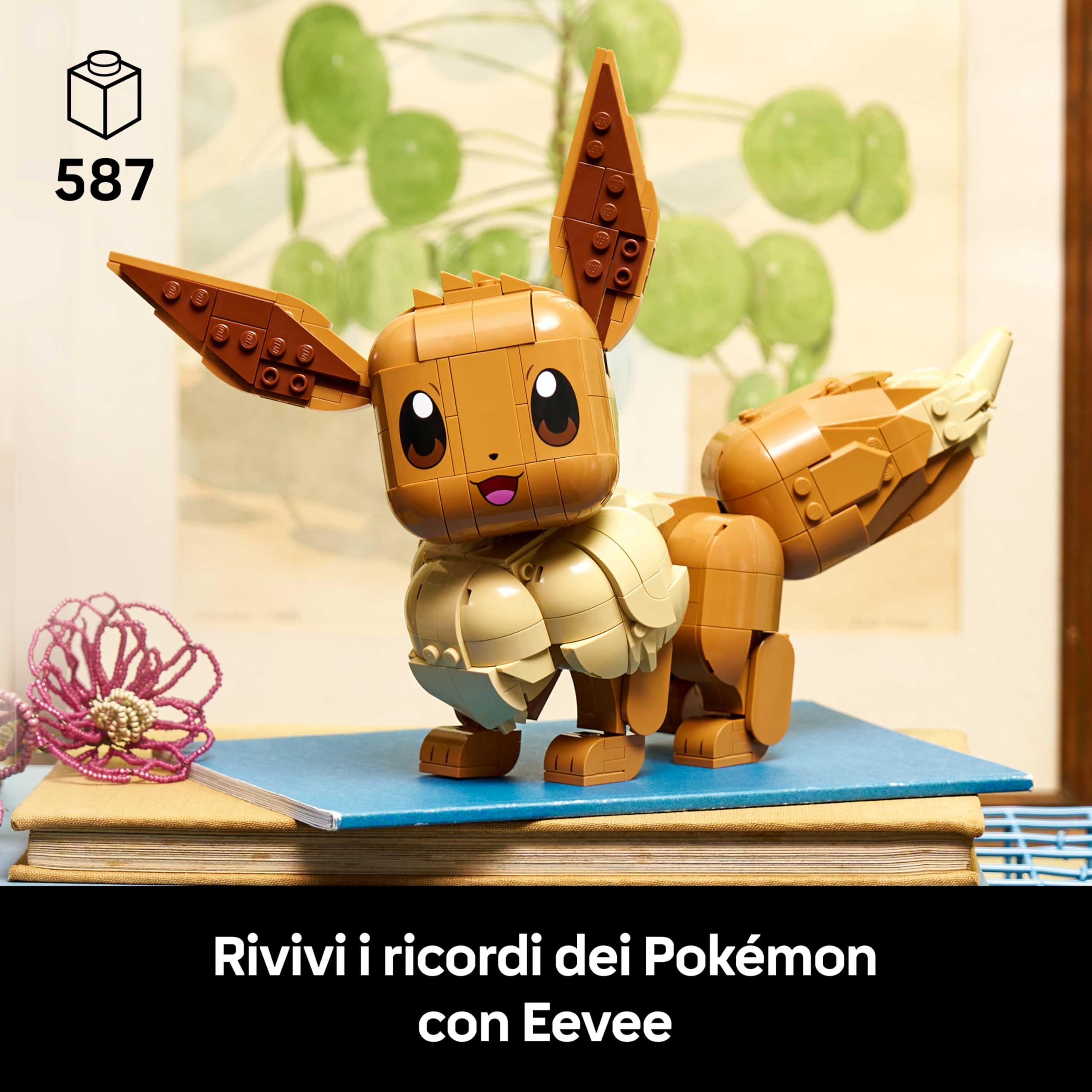 LEGO Pokémon Eevee Personaggio - Kit Modellismo per Adulti Tratto dall'Anime con Arti, Orecchie e Coda Snodabili - Decorazione Fai da Te per Camera o Scrivania - Regalo per Gamer da Collezione - 72151