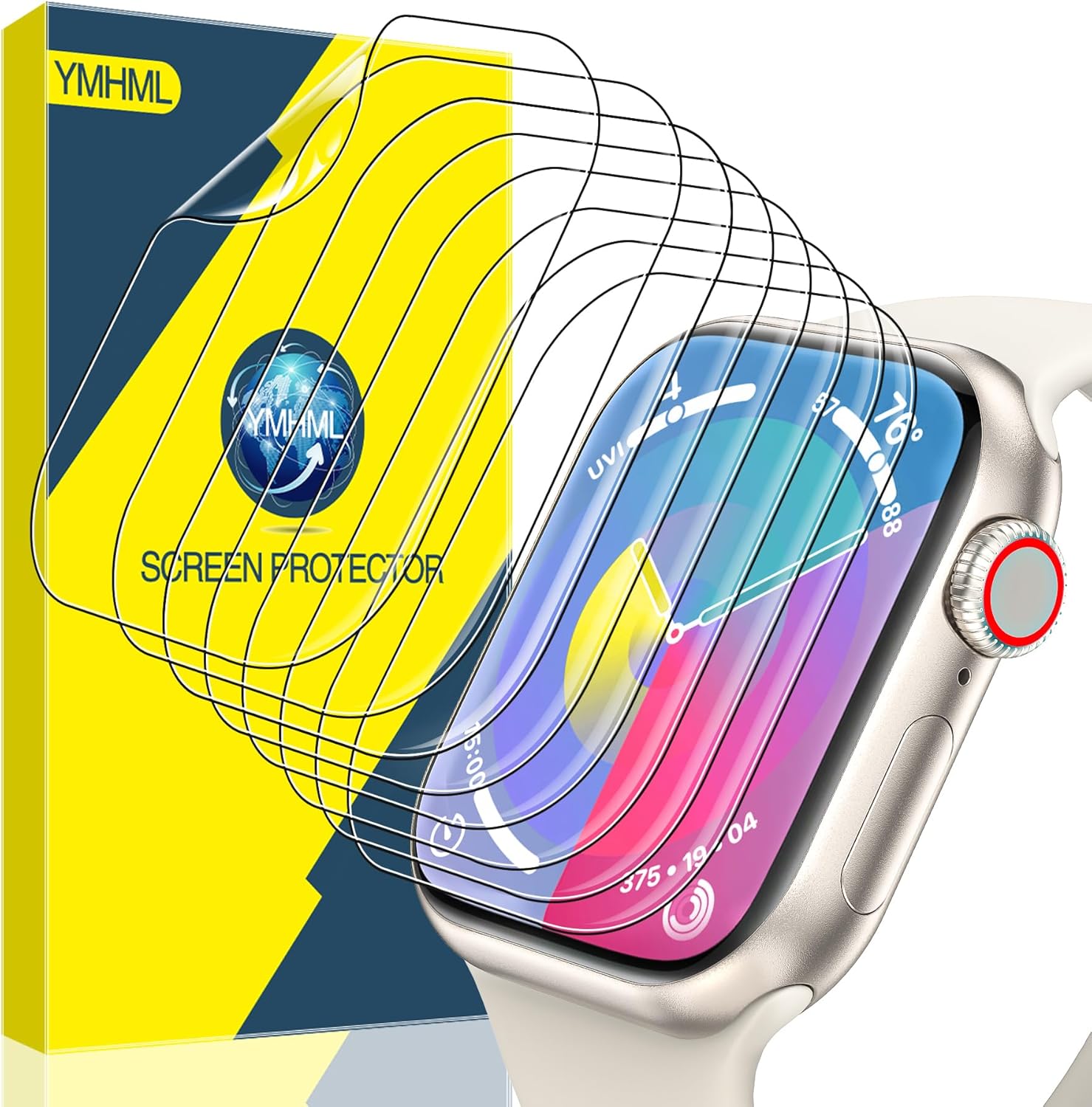 ymhml [ 8 pack compatible for apple watch series 10 42mm screen protector, [upgrade flexible film] soft hd clear anti-scratch film for iwatch accessories