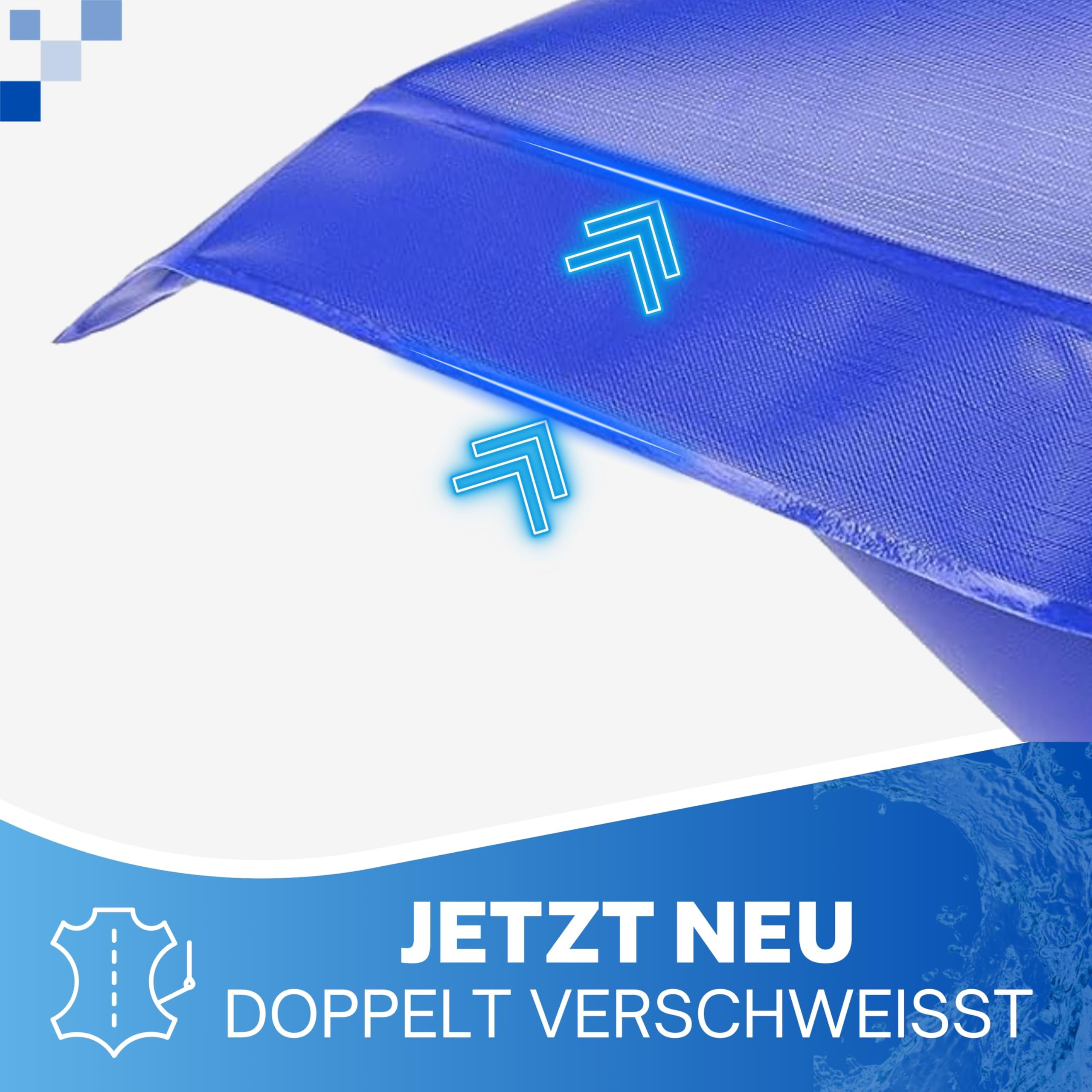 bonsport 2 x Poolkissen XXL Winter 120x120cm - JETZT NEU: DOPPELT VERSCHWEISST - Luftkissen zur Pool Überwinterung Kissen groß - Poolpolster Winterkissen, blau