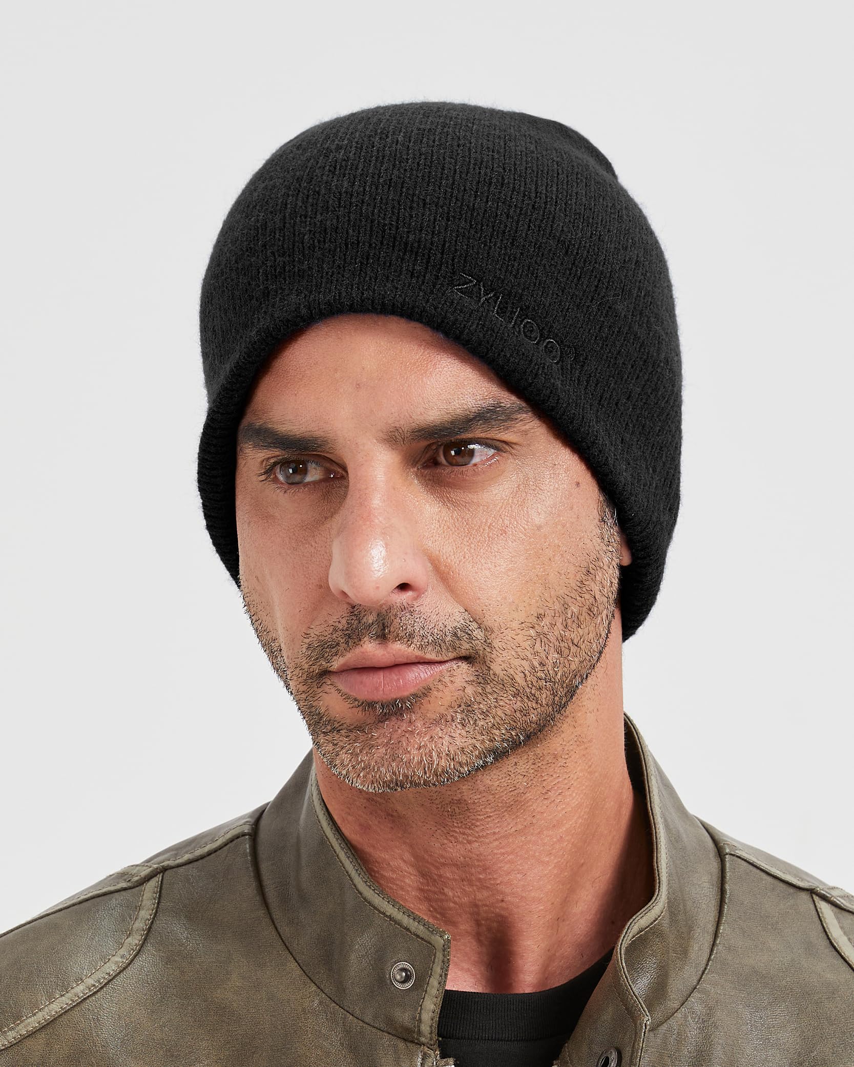 Zylioo Gorros reversibles para cabezas grandes y pequeñas, 2 en 1, de doble cara, de punto de invierno, tallas S, M, L, XL, XXL, 3XL, Negro/gris/azul marino, XS/S