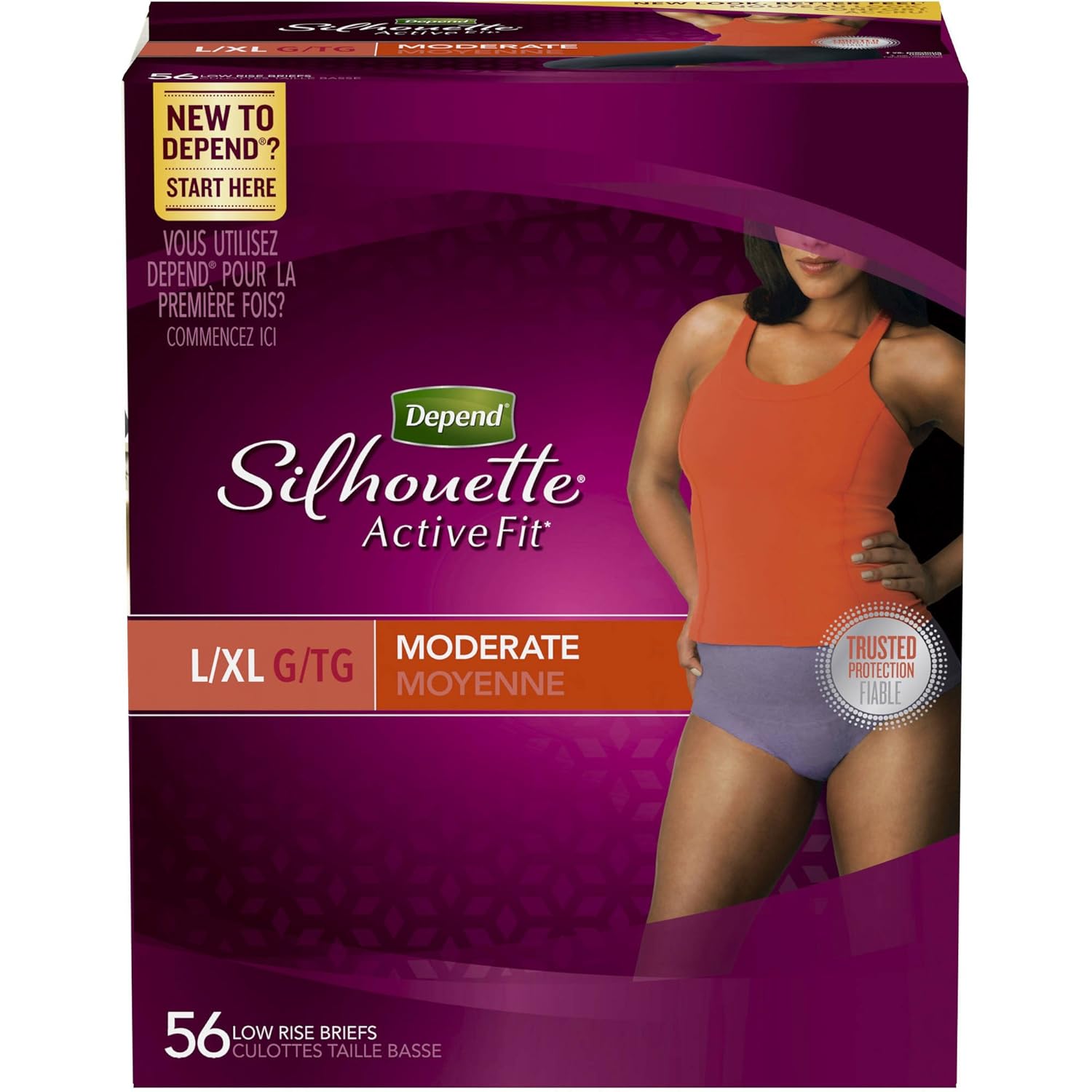 Buy Purple Depend Silhouette Active Fit Incontinence Briefs for Women