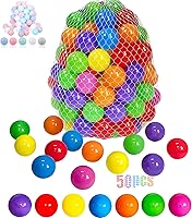 LANGXUN 50 Pack 2.2" Soft Plastic Ball Pit Balls for Kids - BPA Free Toddler Pool, Play Tent & Party Toys