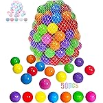 LANGXUN 50 100 200 Balls Soft Plastic Ball Pit Balls for Kids, Gift for Baby Toddler Birthday Christmas, Ball Pit Play Tent, Baby Kiddie Pool Water Toys, Party Decoration