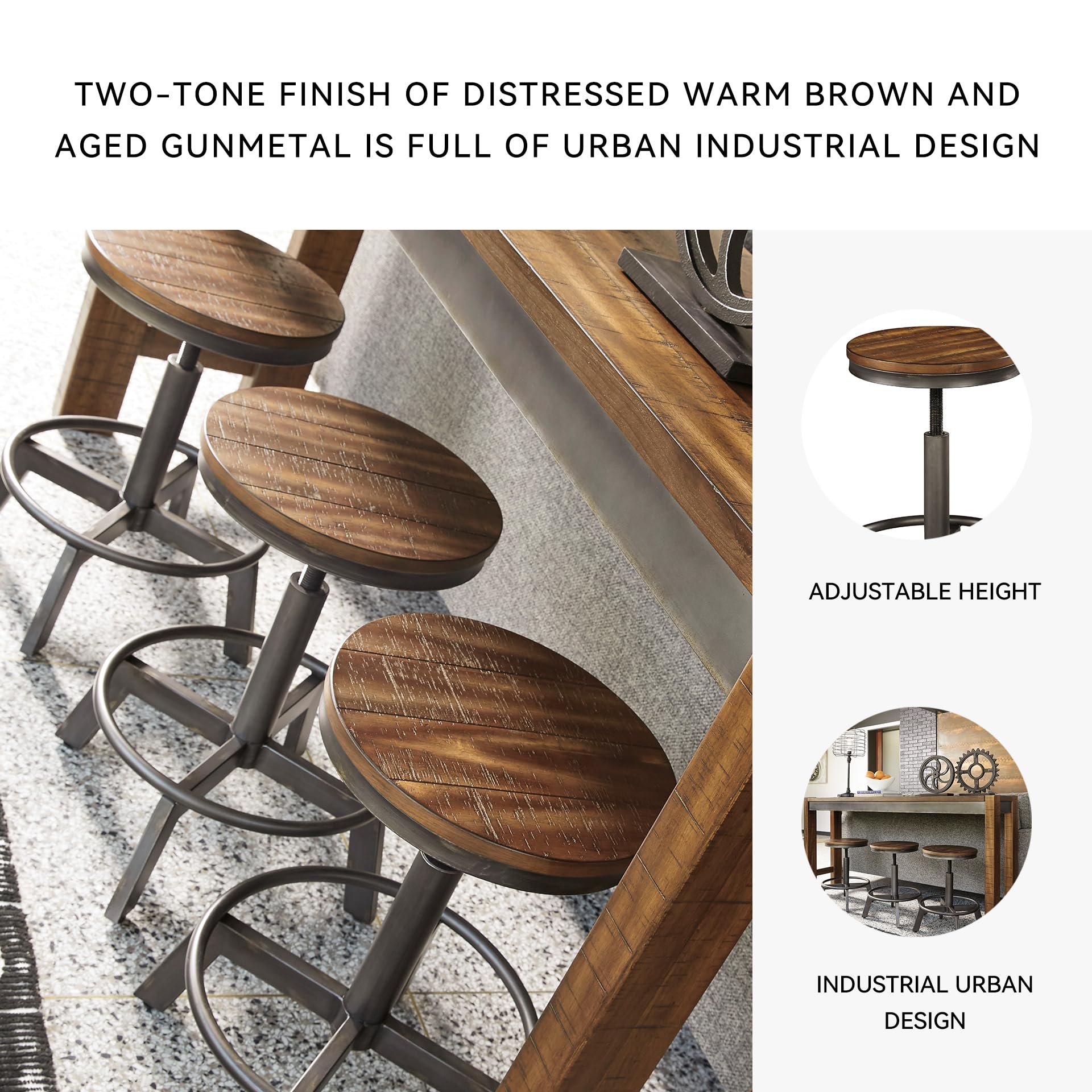 Amazon｜Signature Design by Ashley Torjin Industrial 24インチ 高さ