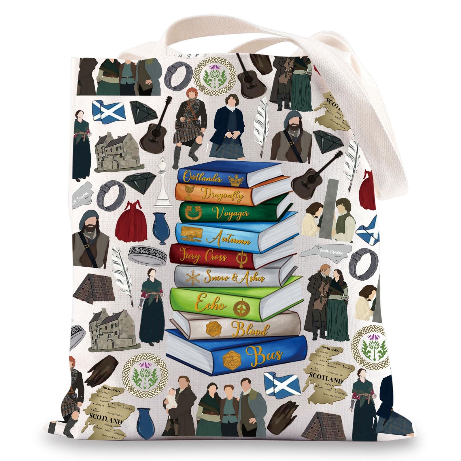 BWWKTOP Claire Tote Bag Claire Jamie Fans Gift Scotland Sassenach Travel Shoulder Bag Claire Merch