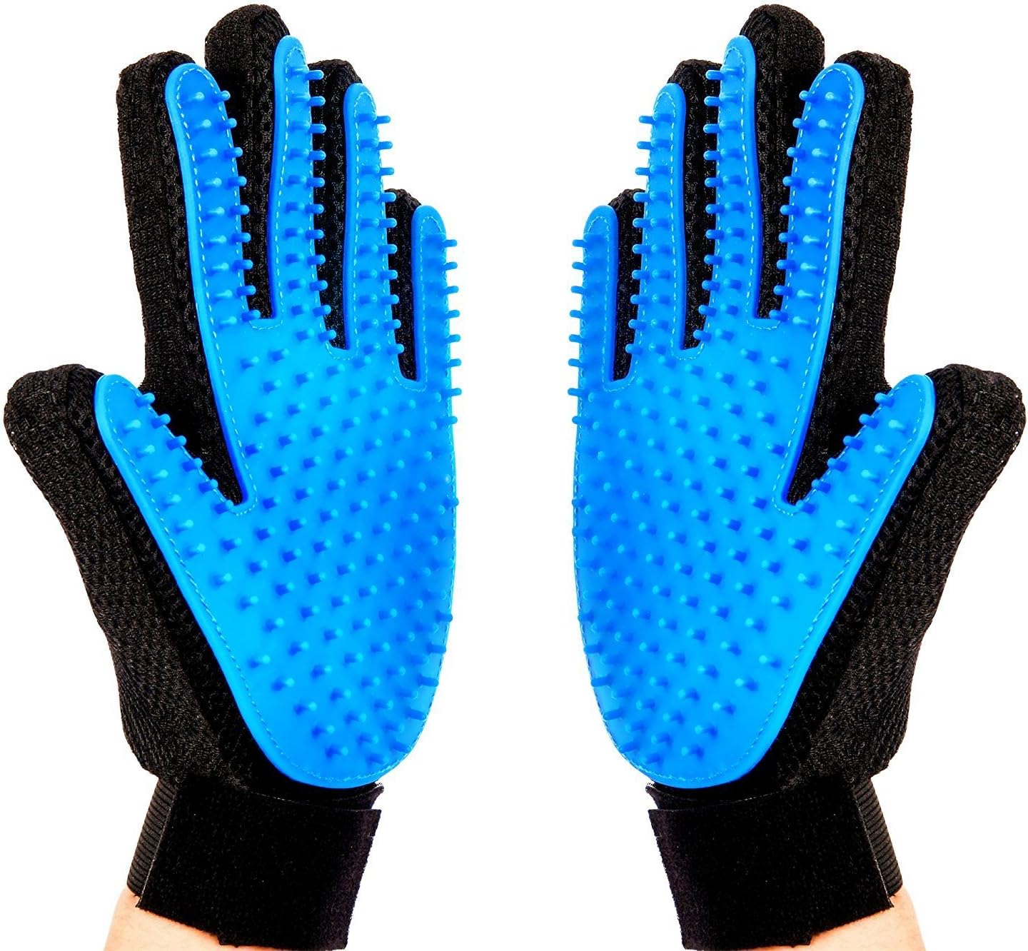 Meetest Pet Grooming Glove-Massage Tool Cleaning Shower Gentle Deshedding Brush Hair Remover Mitt with Enhanced Five Finger Design Long…