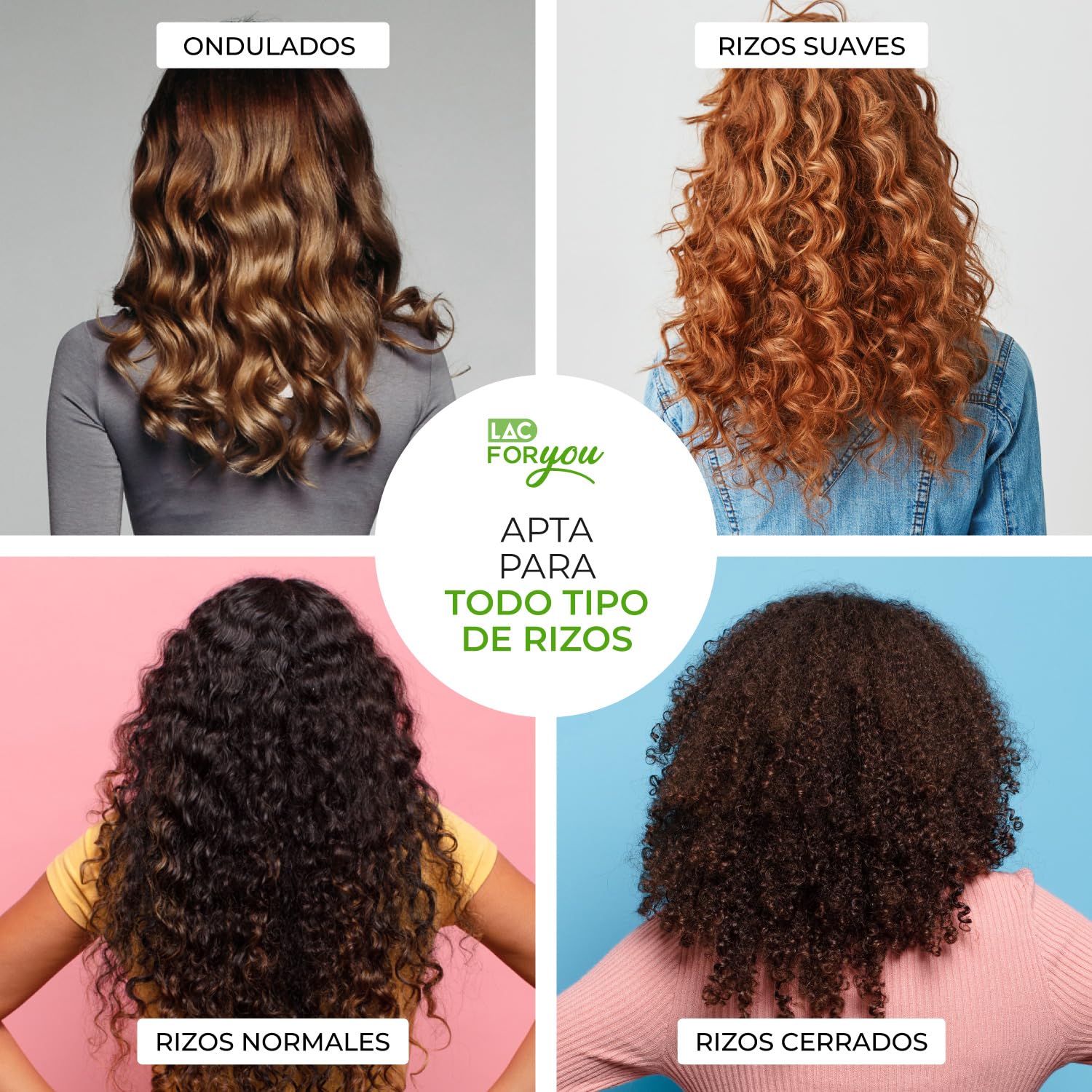 LAC FOR YOU Cepillo Pelo Rizado – Cepillo Definidor de Rizos con Borde Ondulado para Ondas Naturales, Cerdas Suaves & Redondeadas, Anti-Frizz, Mango Soft-Grip – Magenta