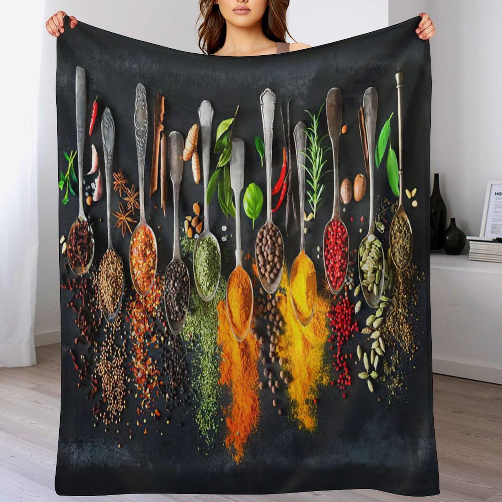 Couverture herbes et épices contre le froid pour canapé et chambre à coucher