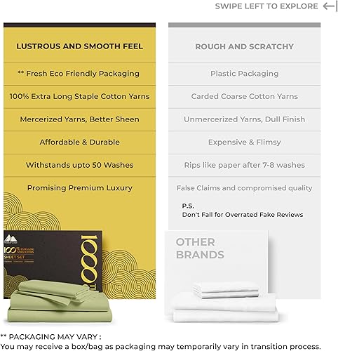 Miniatura 76 de Mayfair Linen Sábanas 100% de algodón egipcio tamaño Queen – Juego de sábanas de 1000 hilos de algodón egipcio tamaño Queen, 6 piezas, color rubor