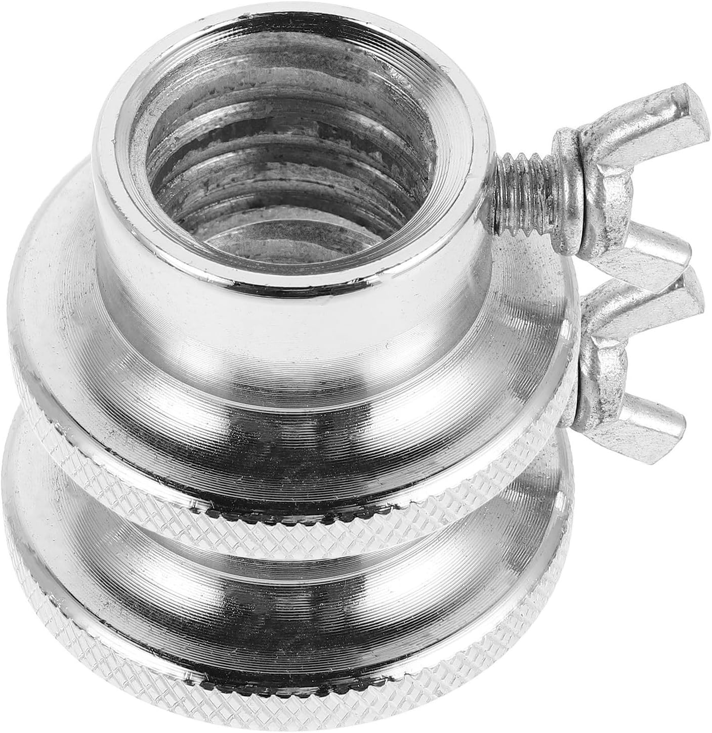Zerodeko 2pcs Steel Barbell Collar Screw Clamps with Double Safety Design, Anti-Slip Dumbbell Weightlifting Nuts for Secure Barbell and Dumbbell Workout, Easy to Use Silver Clamps