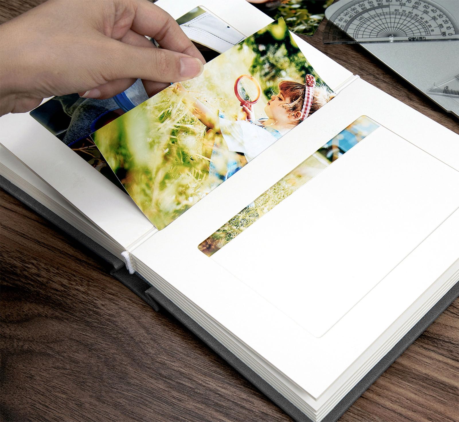 Álbum de fotos de 4 x 6 pulgadas, cubierta de piel sintética, libros de fotos para fotos de 4 x 6 o colección de fotos temáticas y cartera de arte (negro)