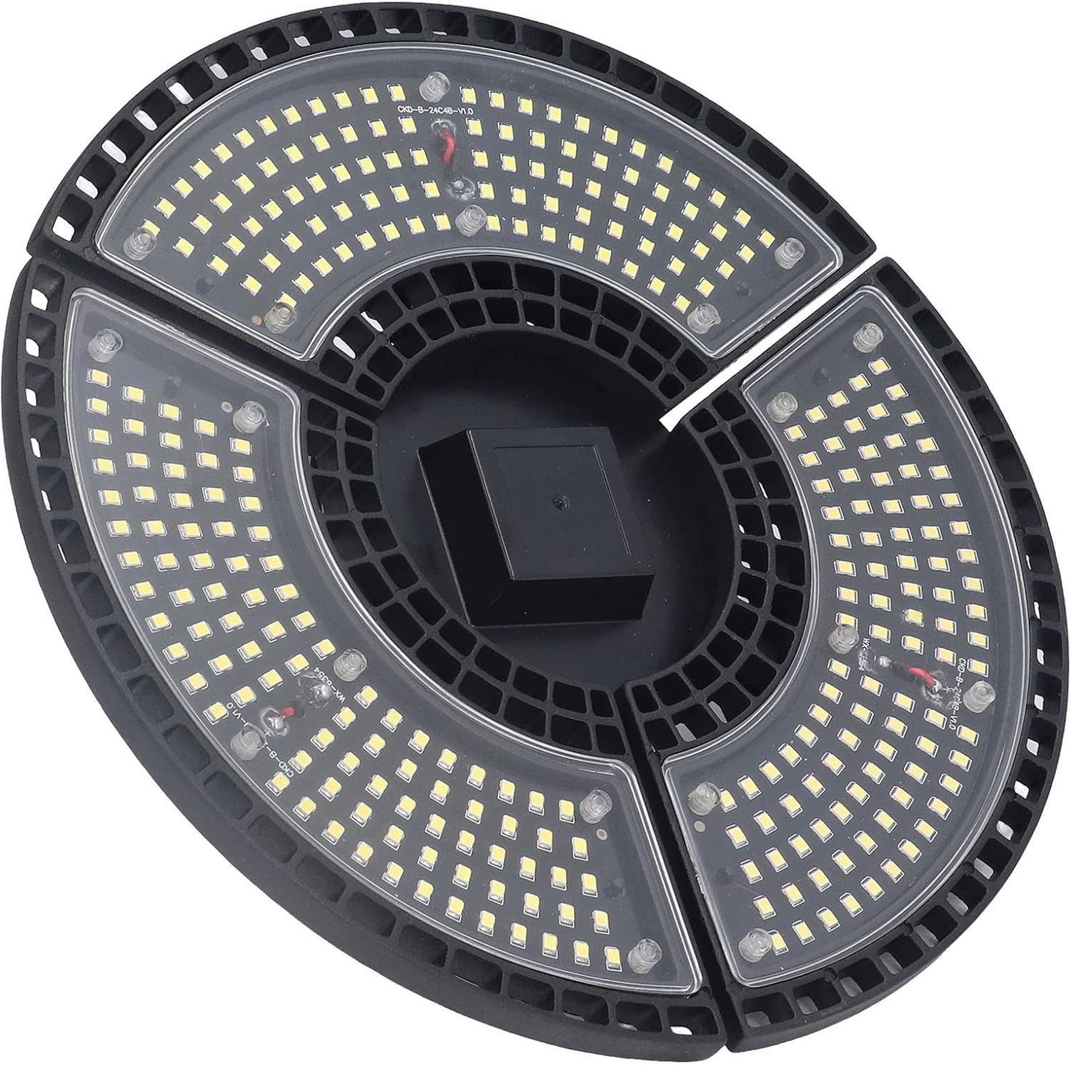 Hyuduo LED Bay Light 60W Adjustable Panels 288 LED Beads Foldable Garage Light with Aluminum Shell for Basements Warehouses Workshops