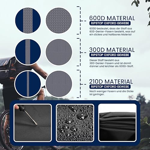 Miniatura 2 de Funda para bicicleta, impermeable para almacenamiento de bicicletas al aire libre para 1, 2 o 3 bicicletas. Material resistente Ripstop. 2 tipos