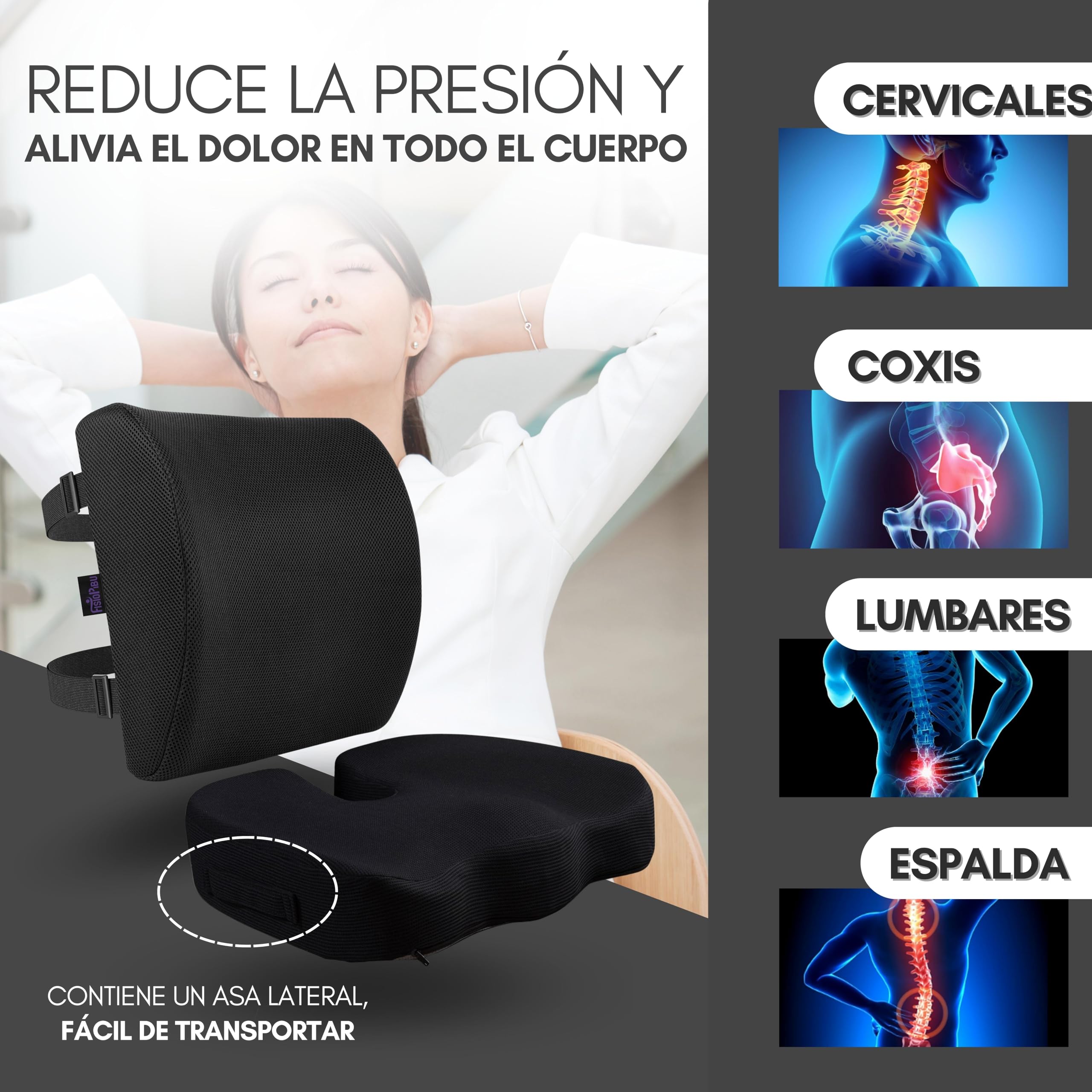 Coussin anti-escarres. Coussin lombaire Chaise de bureau, PDF directives d'exercices, orthopédique, coussin de chaise, coussin de coccyx, coussin viscoélastique, dossier siège de voiture,