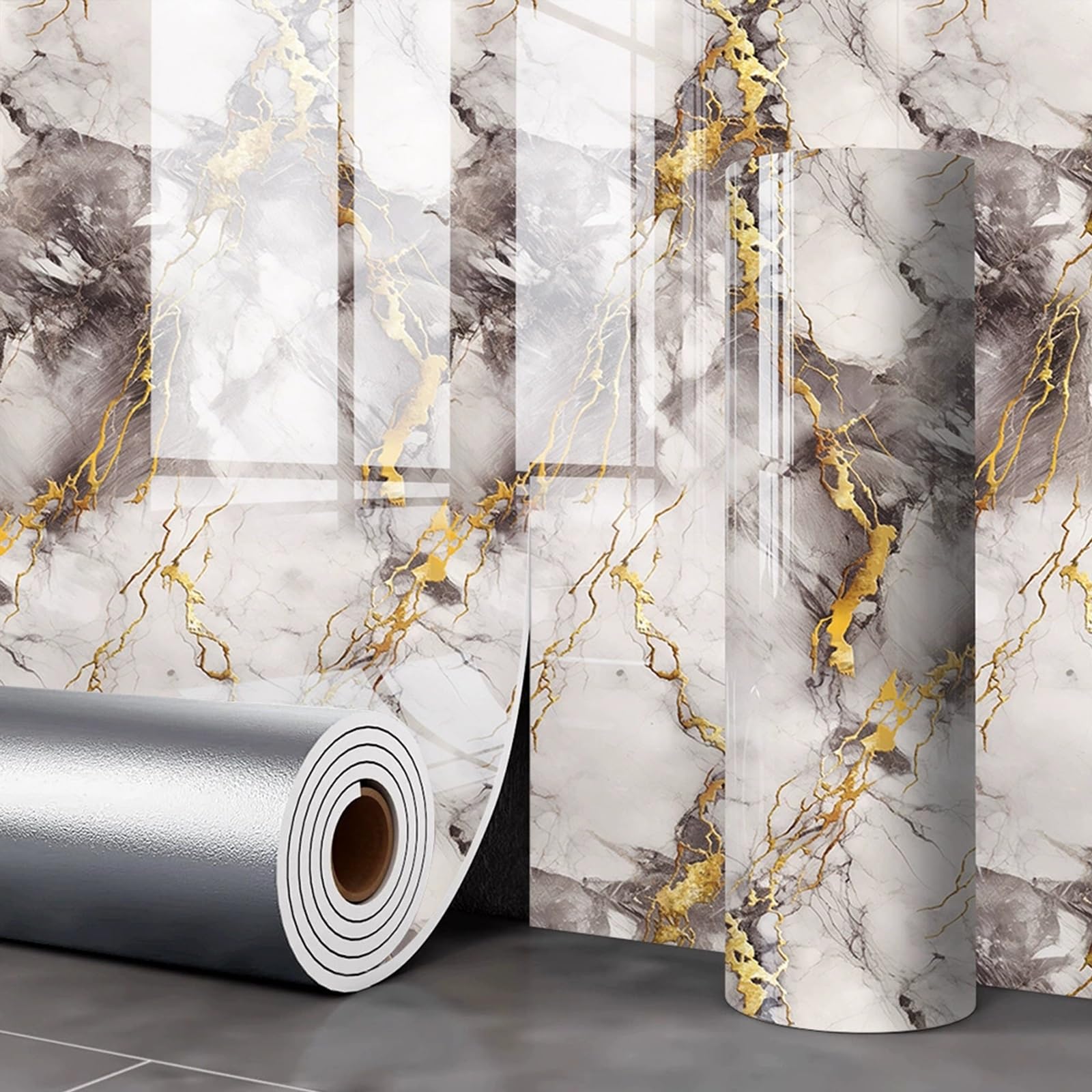 Zynqra Peel and Stick Wallpaper,Removable,Self Adhesive Marble Contact Paper,for Cabinet Bedroom Bathroom,Kitchen Cabinets,Renter Friendly(J)