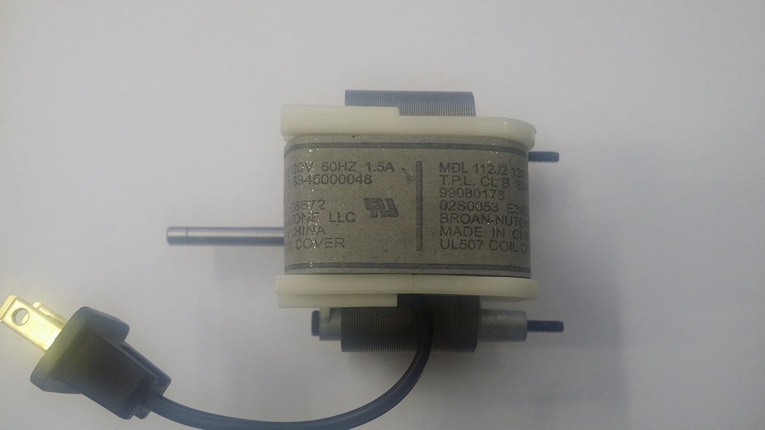 Nutone Broan Replacement Vent Fan Motor # 99080176 1.5 amp, 3000 RPM, 120 Volts