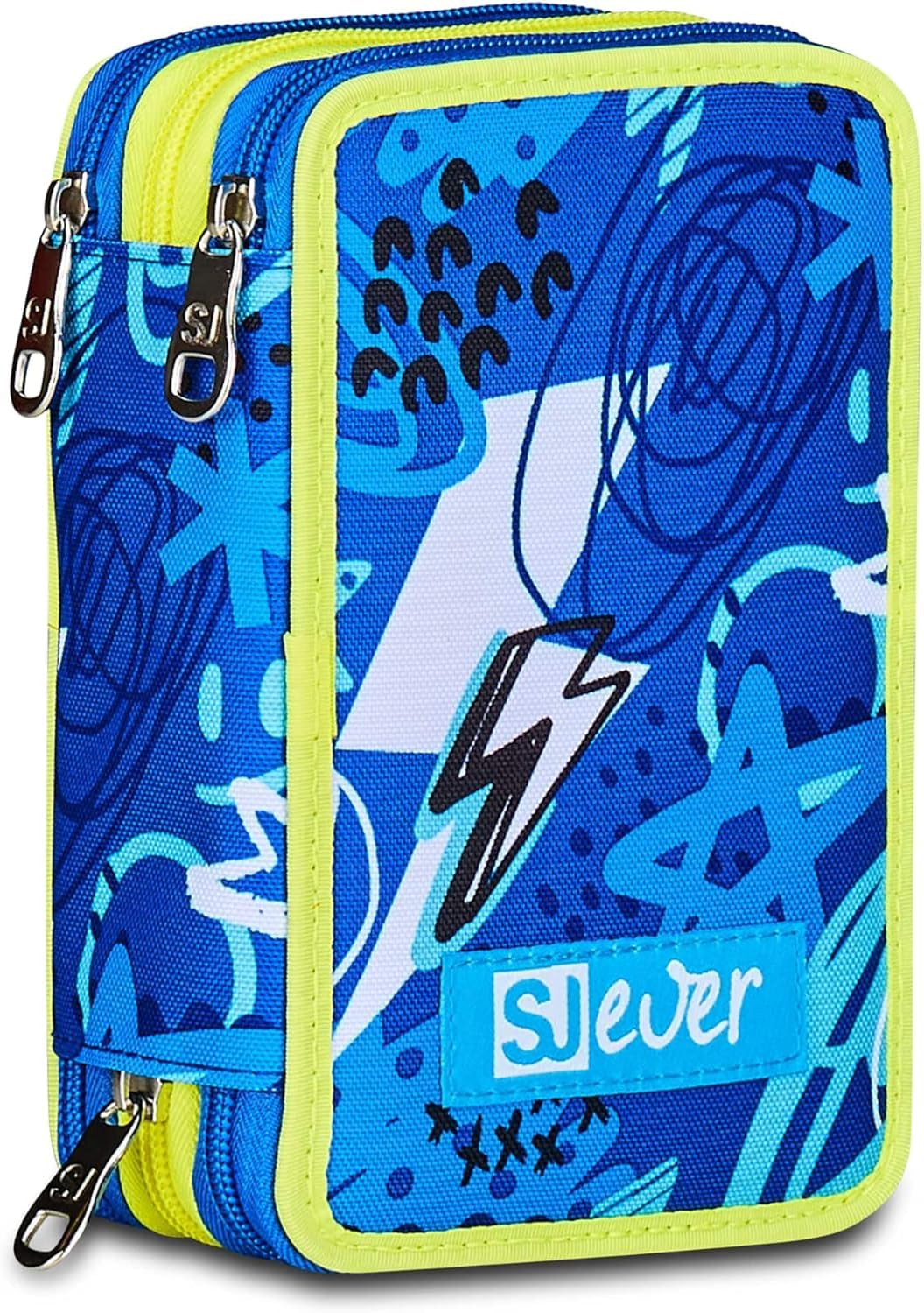 Generico Zaino Scuola Doppio Scomparto Sj Ever Skate Boy CON ASTUCCIO 3 ZIP COMPLETO DI COLORI