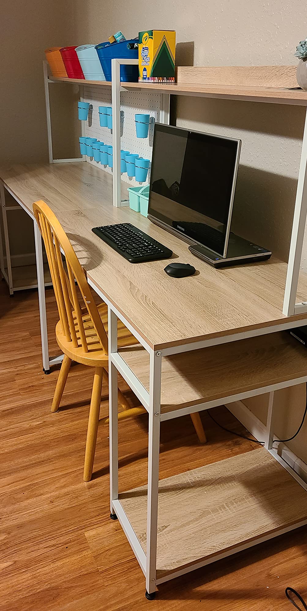 $27/mo - Finance HOMCOM 94.5in Industrial Double Computer Desk with ...