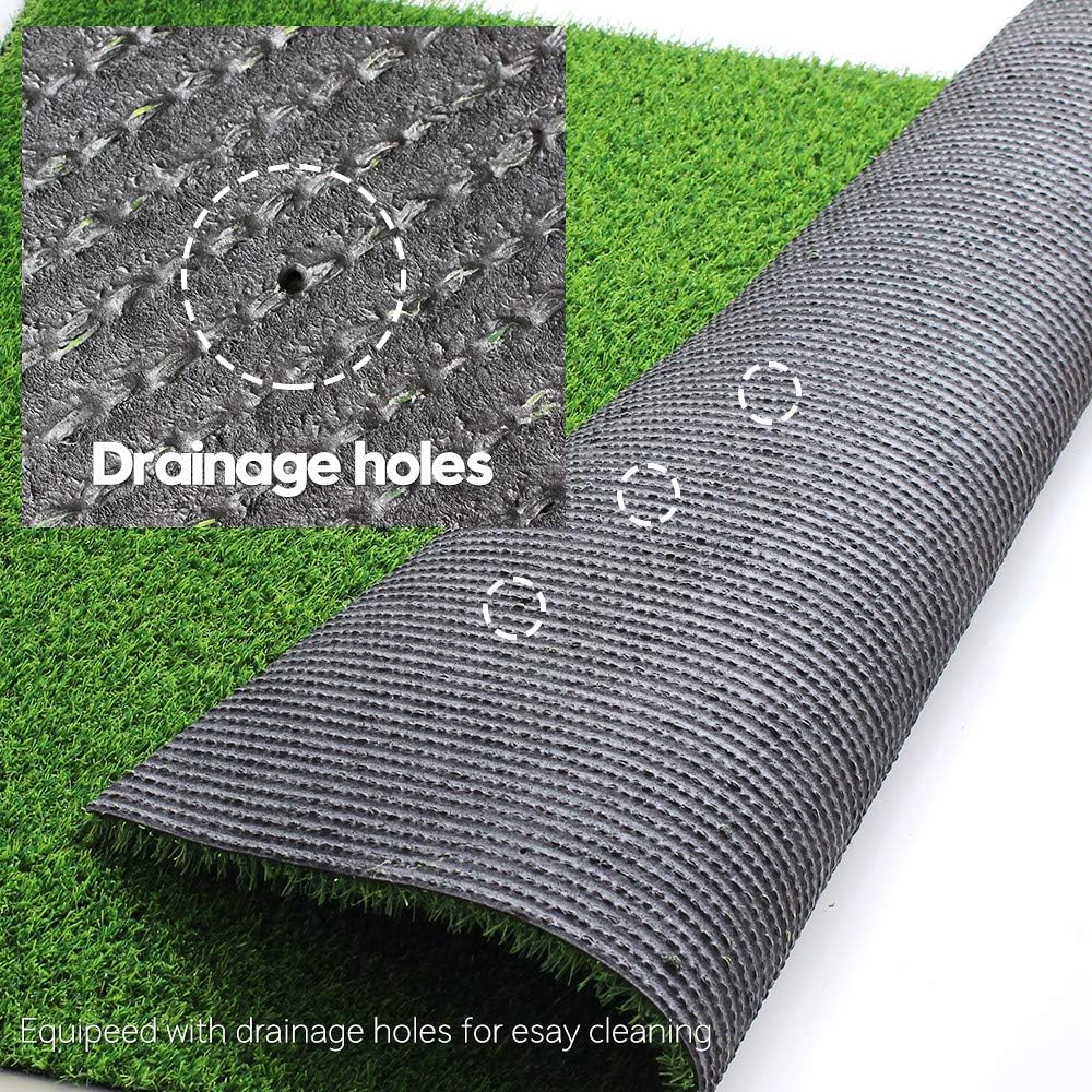 18mm Green Artificial Grass, Fake Faux Grass Turf Mat 14X95ft,Indoor Outdoor Garden Dogs Pet Synthetic Grass Carpet Doormat, Rubber Backed with Drainage Holes