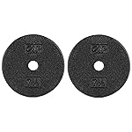 CAP Barbell Cast Iron Standard 1-Inch Weight Plate Set - Barbell Weights for Home Gym, Strength Training, and Weightlifting, 7.5 lb Set of 2, Black