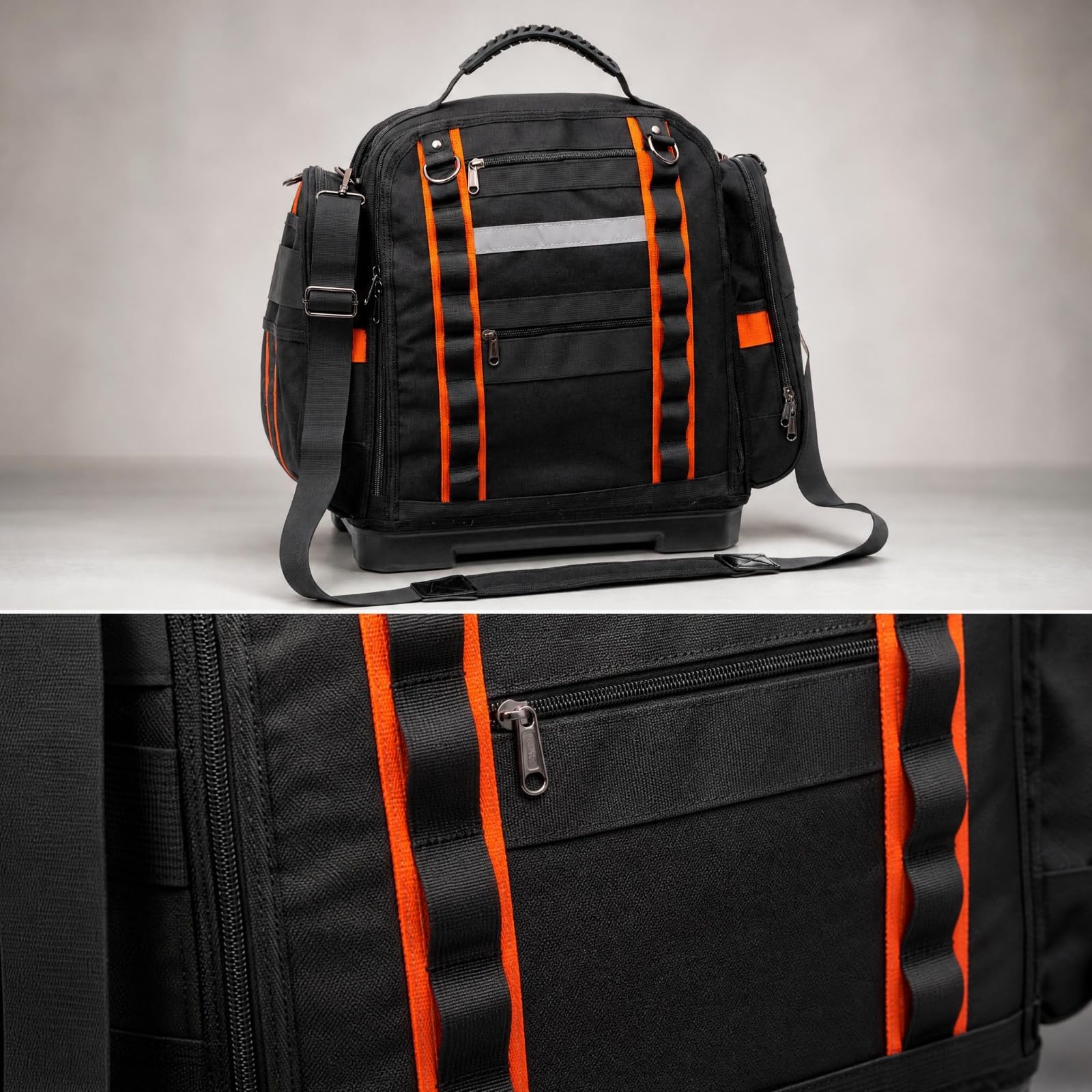 Bolsa Herramientas Negra Reforzada Equipo Manual Base Rígida