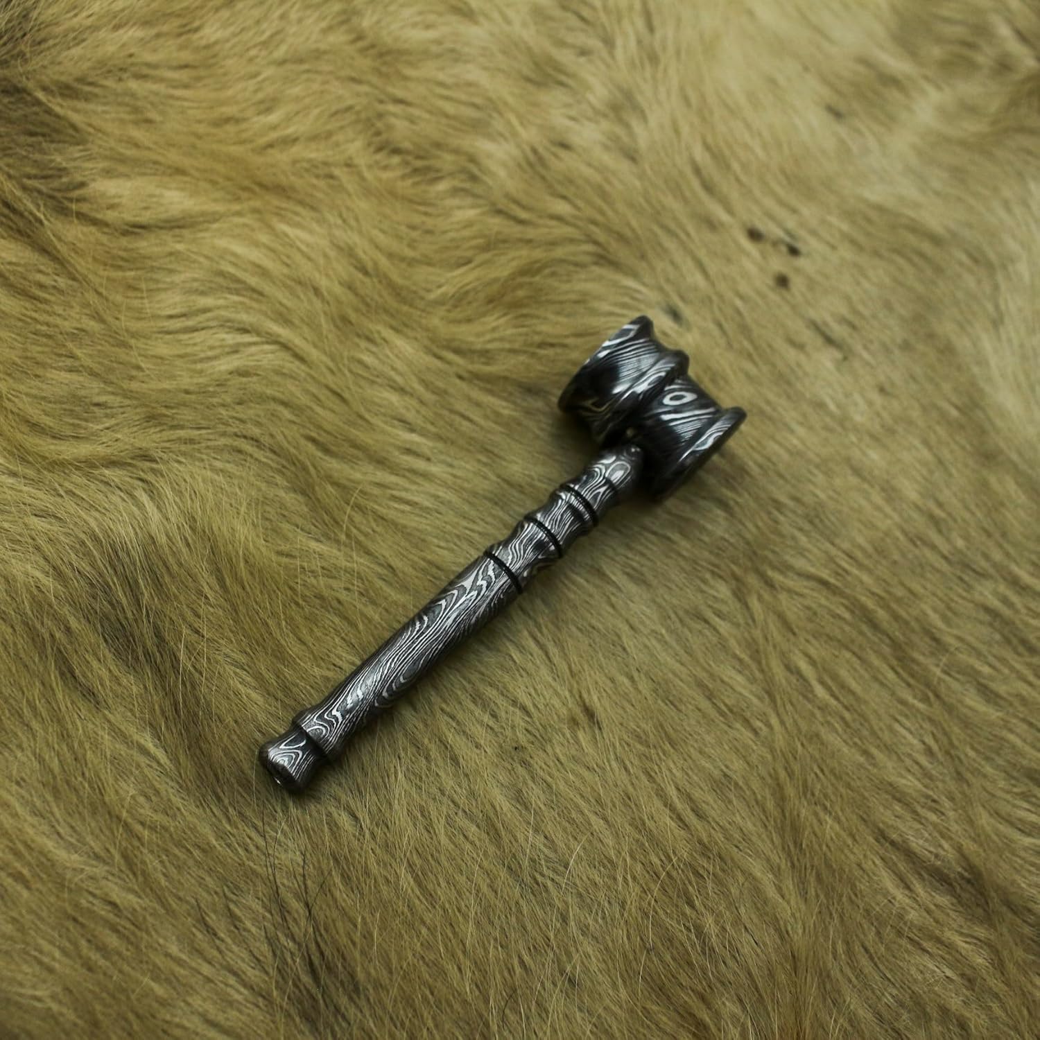 Nesmo - 040 Handmade Damascus Steel Pipe Functional Artisan - Piece Of Art - Collectible - Gift For Him