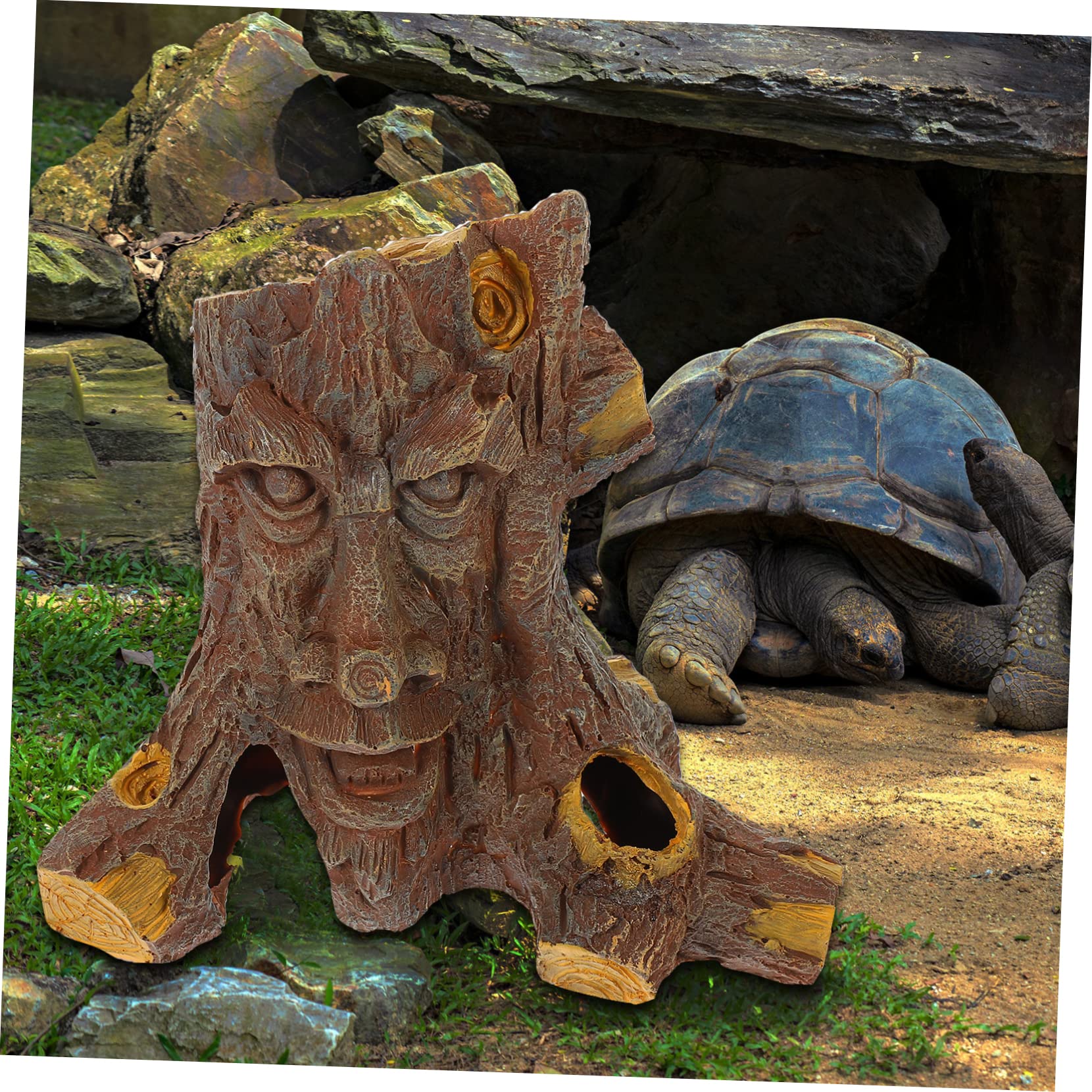 Nascondiglio per Rettili a Forma di Albero in Resina | Effetto Caverna per Terrario, Ambiente Oscuro e Sicuro, Decorazione Habitat per Gecko e Altri Sauri